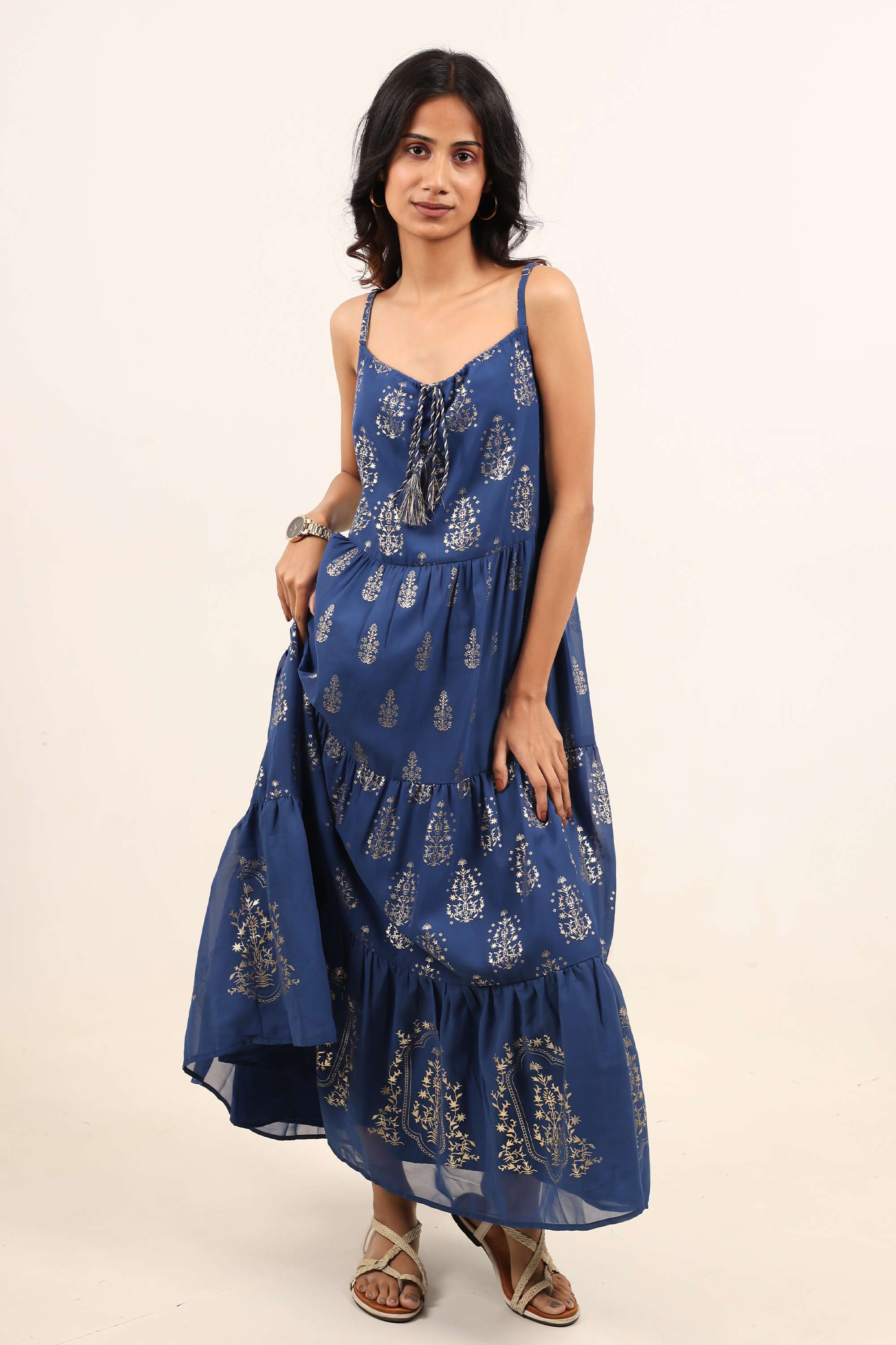 Printed-Georgette-Square-Neck-Women-s-Maxi-Dress