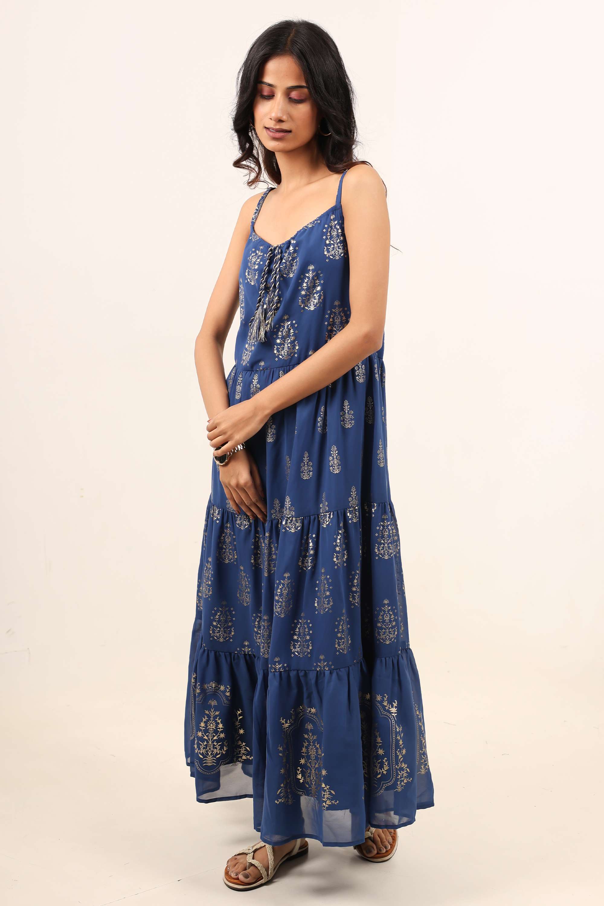 Printed-Georgette-Square-Neck-Women-s-Maxi-Dress