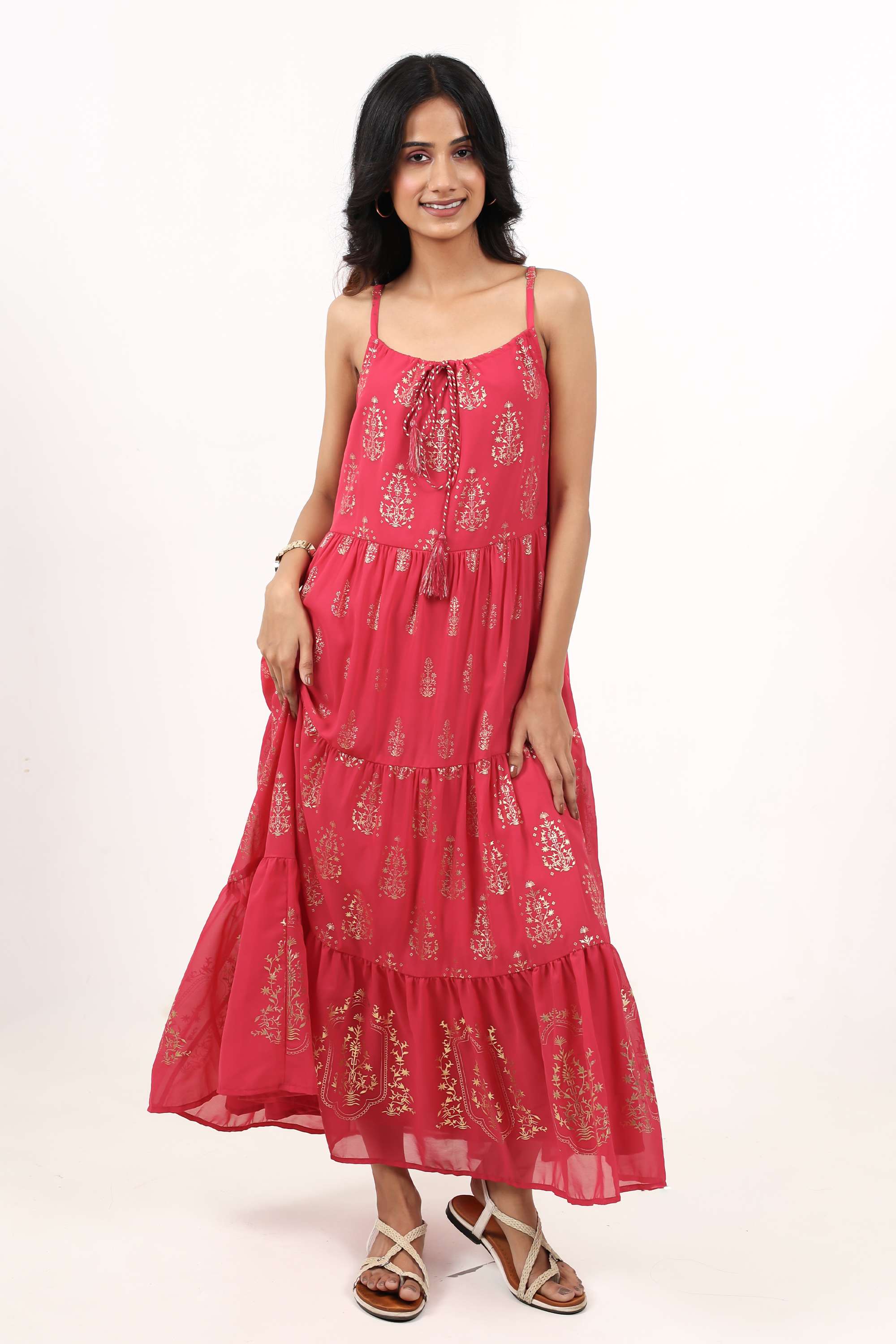 Printed-Collared-Georgette-Women-s-Dress