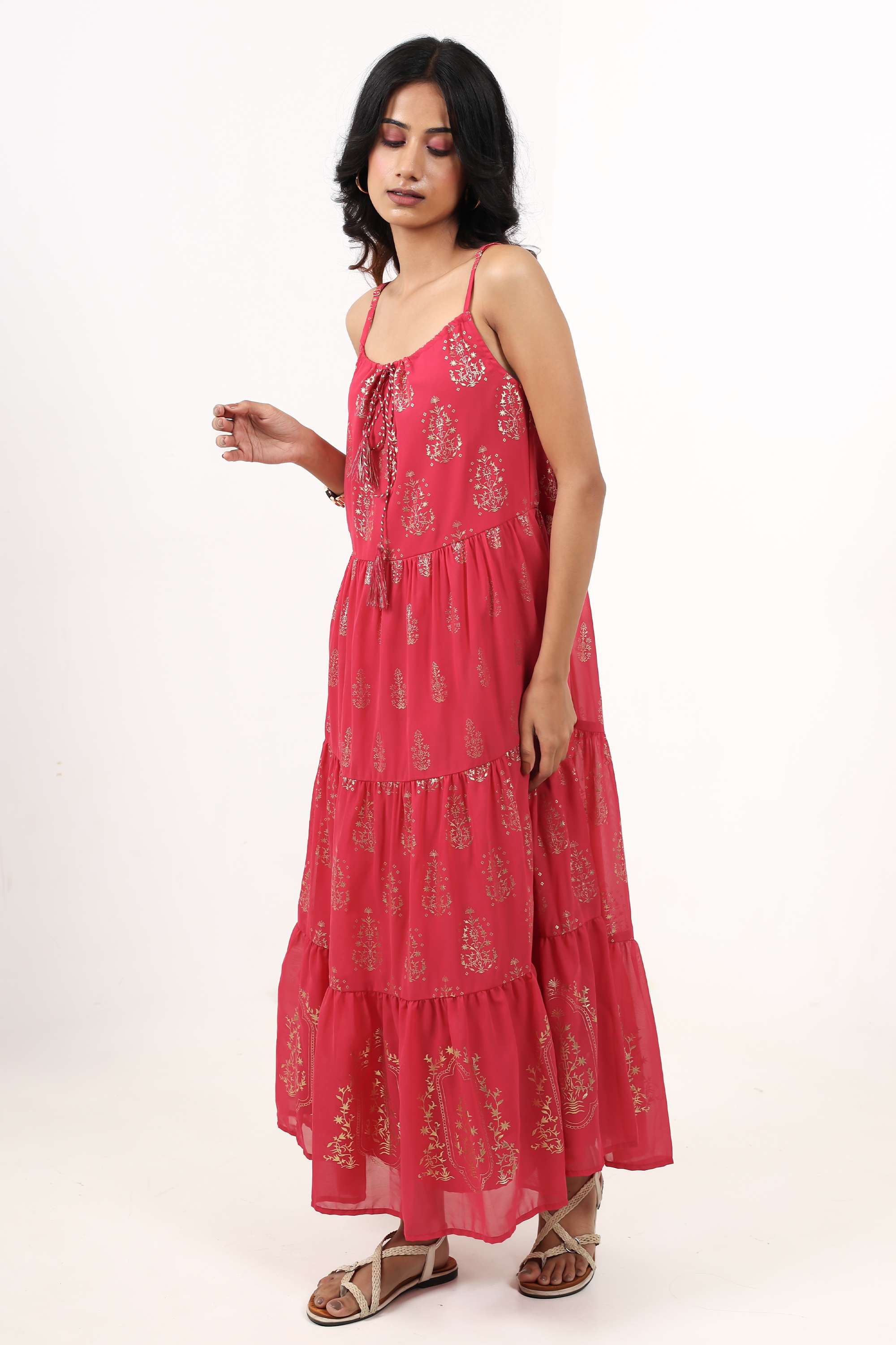 Printed-Collared-Georgette-Women-s-Dress
