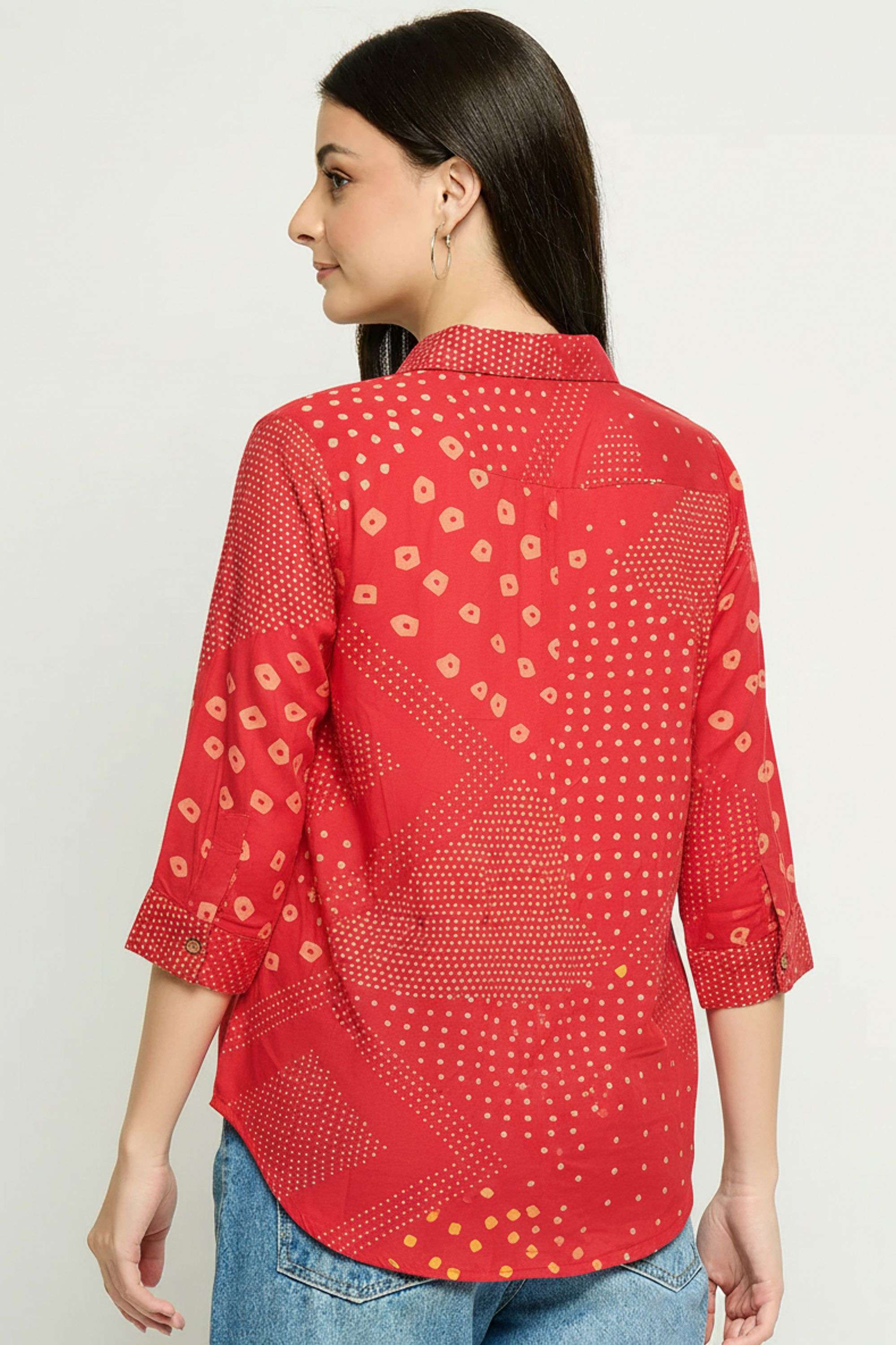 Solid-Blended-Fabric-Regular-Fit-Festive-Wear-Women-Tunic