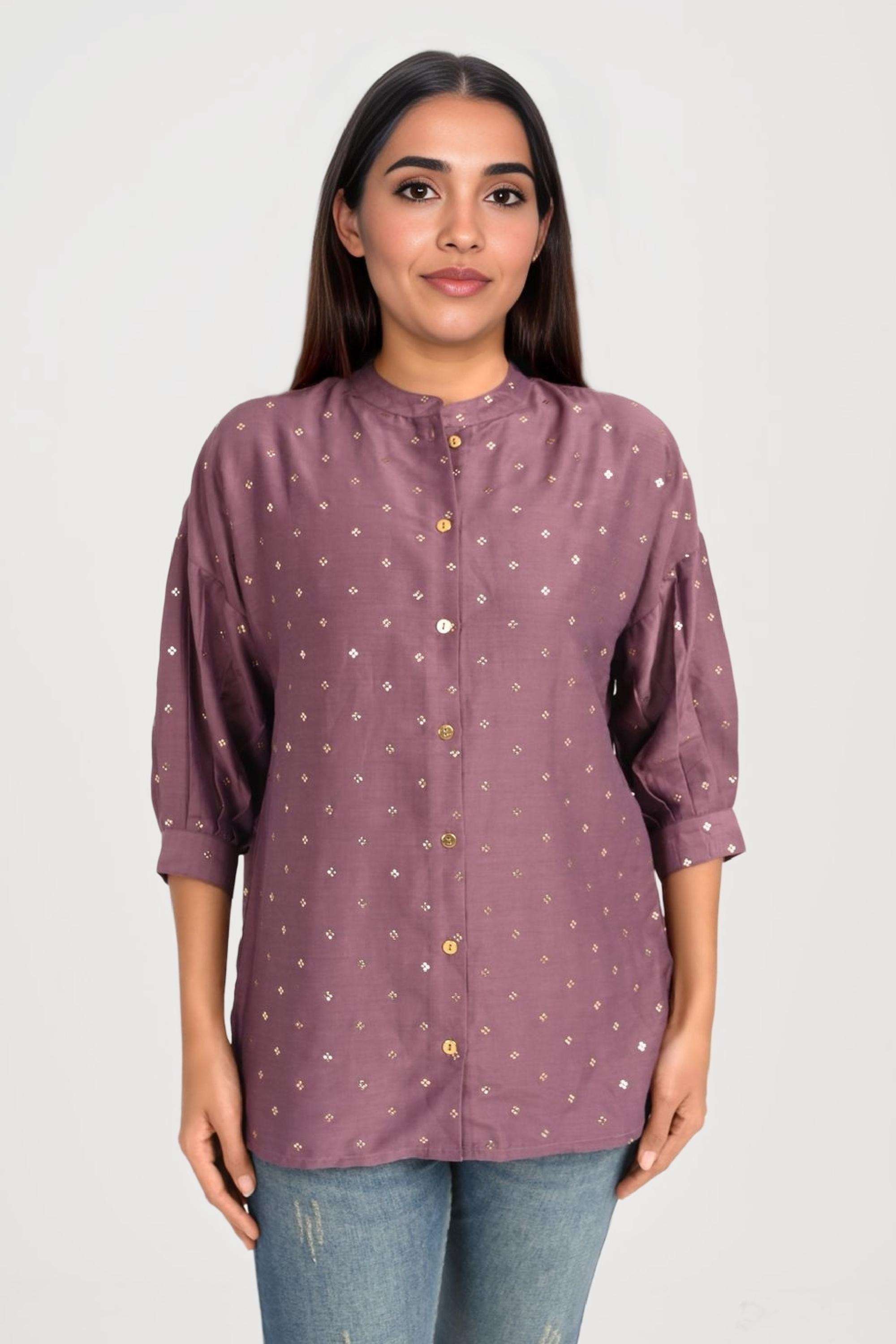 Printed-Polyester-Collared-Women-s-Tunic