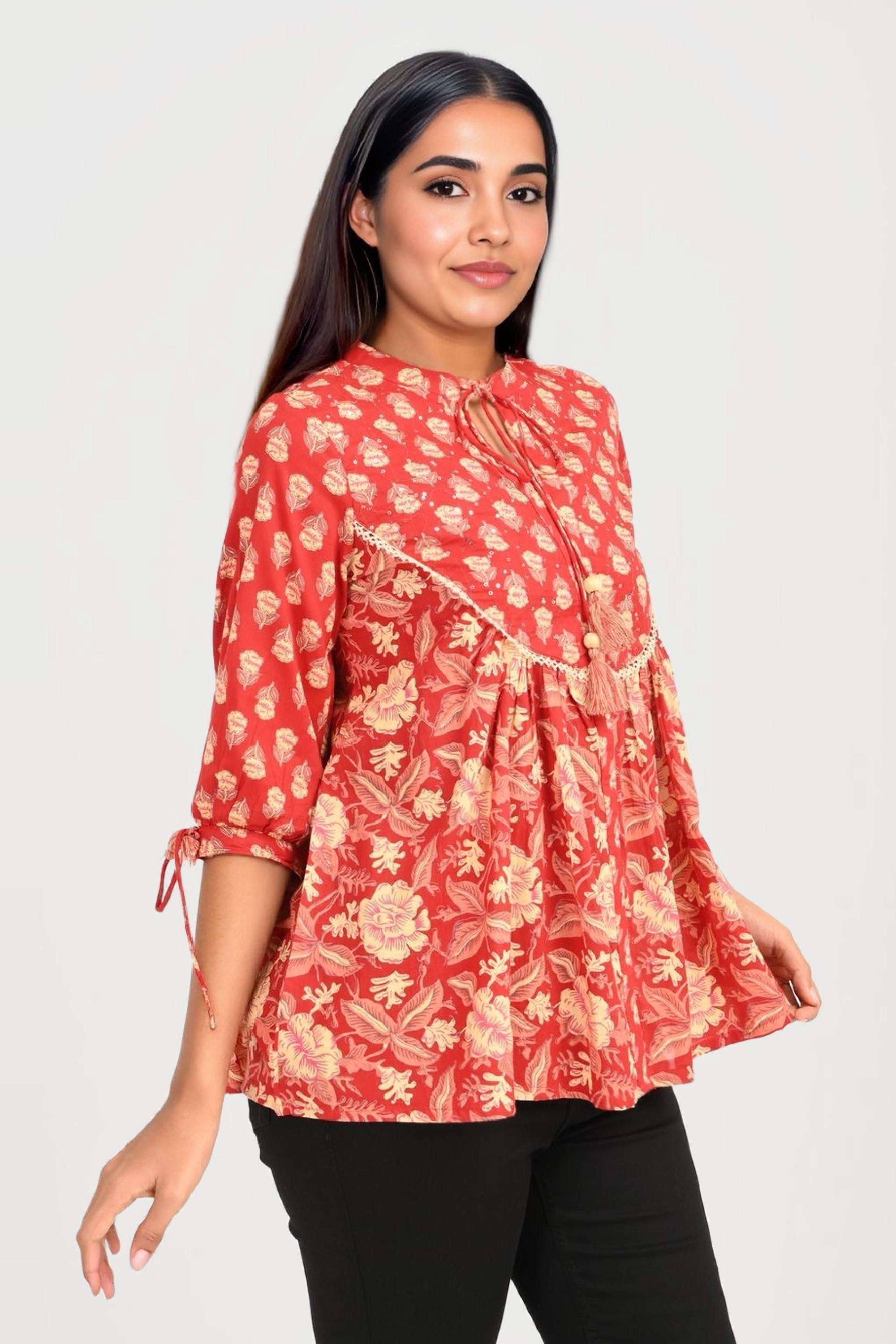 Printed-Cotton-Collared-Women-s-Tunic