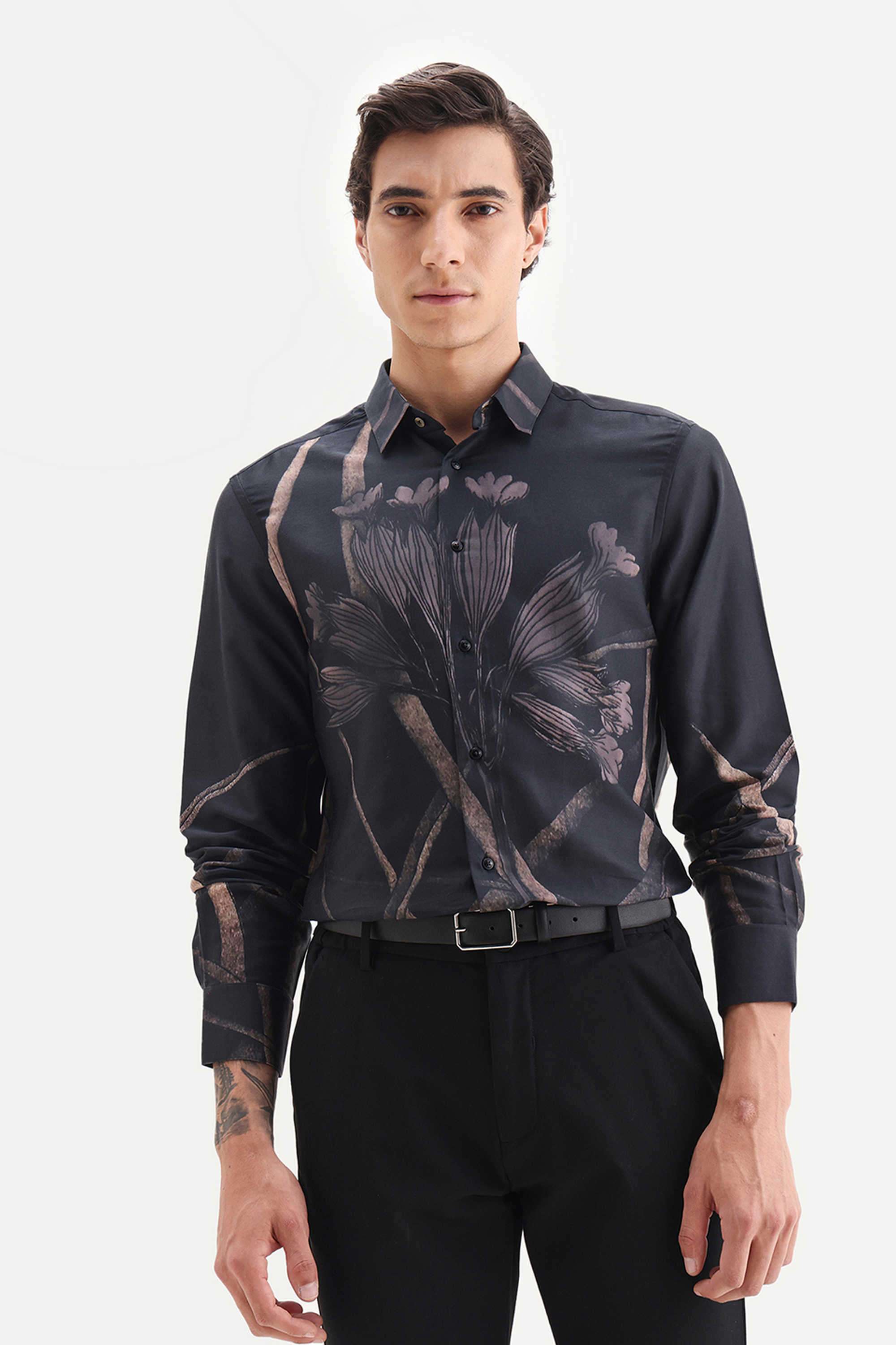 Solid-Cotton-Regular-Fit-Men-s-Casual-Shirt