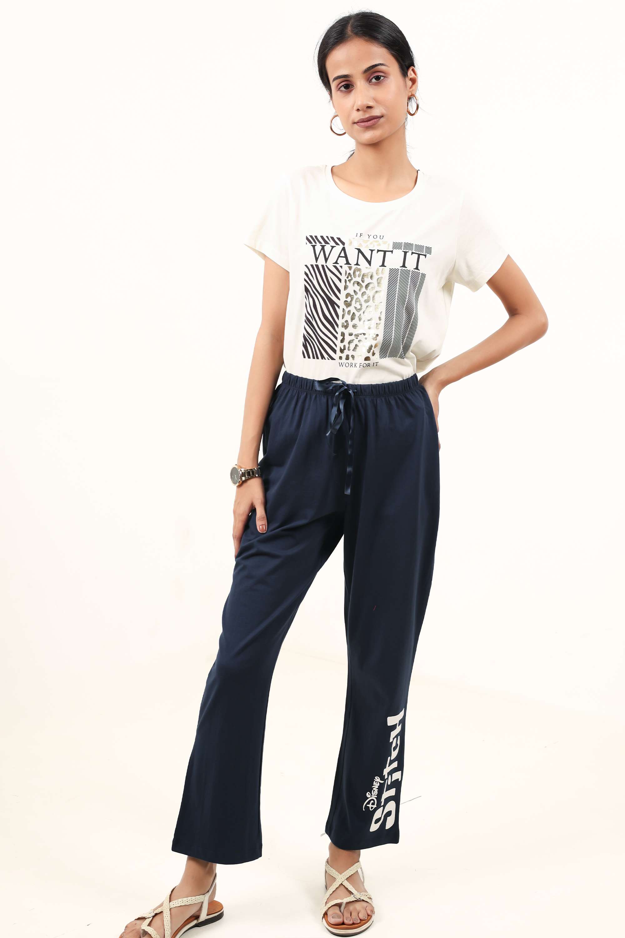 Regular-Fit-Blended-Fabric-Women-s-Pyjamas