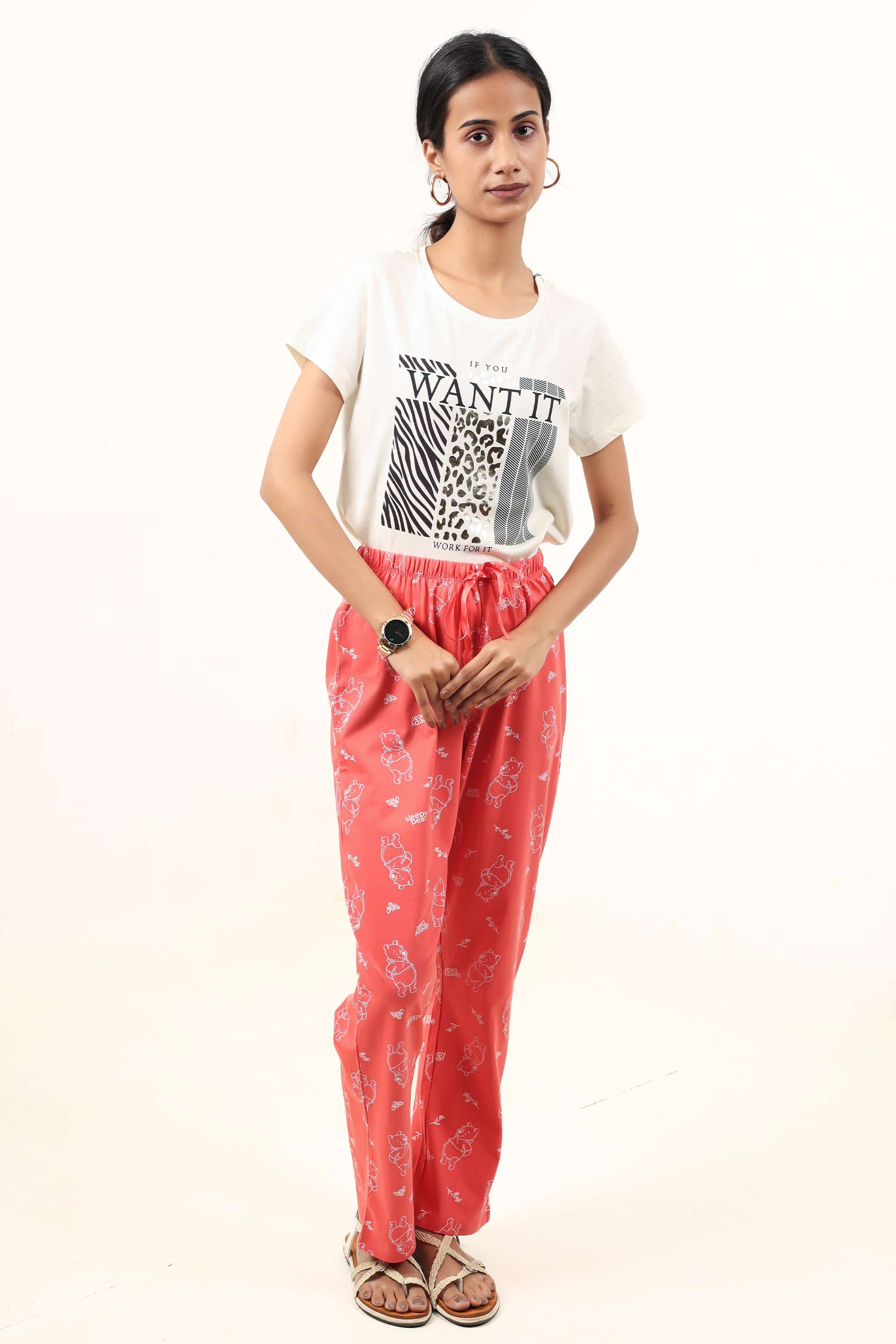 Regular-Fit-Blended-Fabric-Women-s-Pyjamas