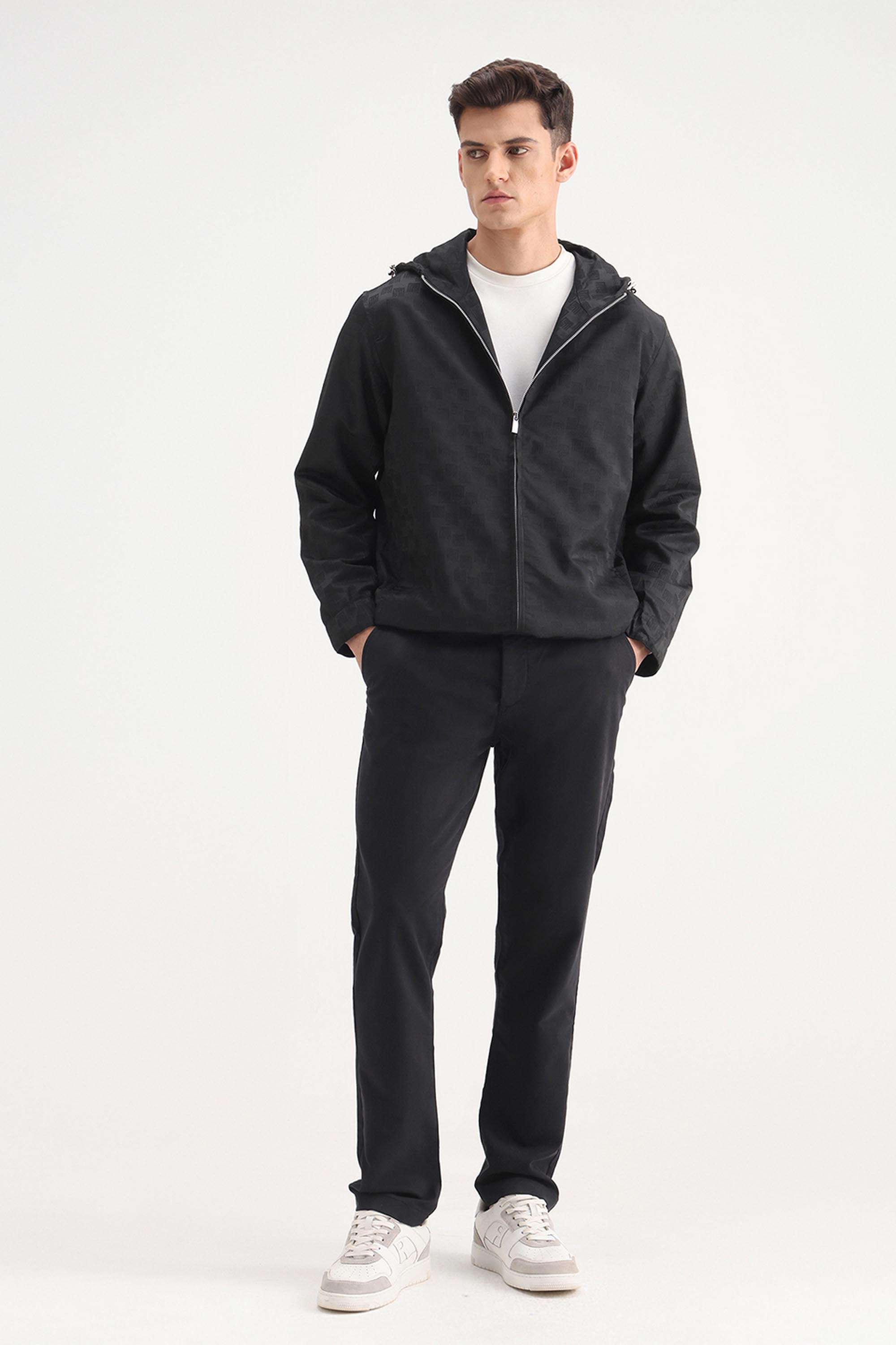 Solid-Polyester-Blend-Regular-Fit-Men-s-Jacket