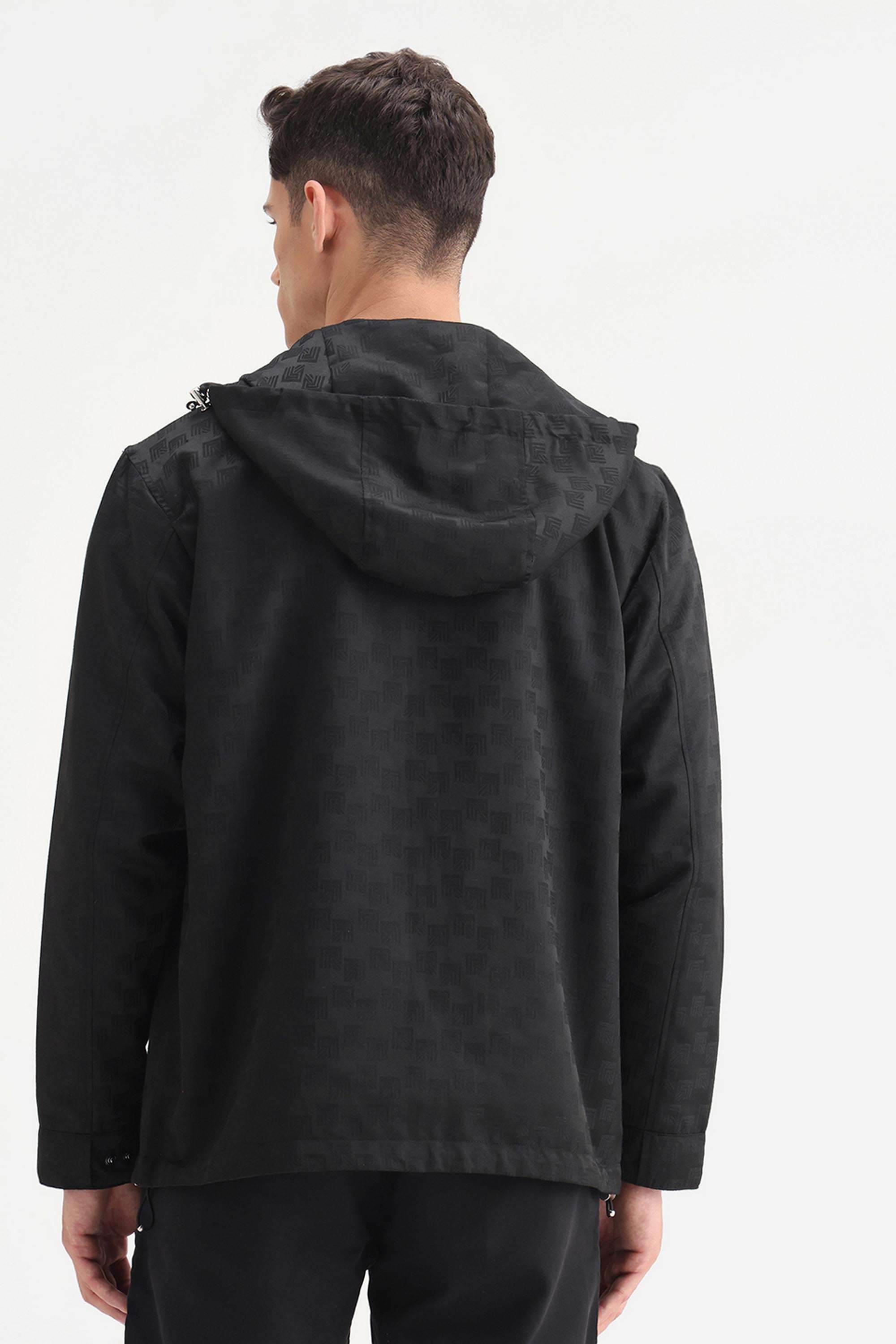 Solid-Polyester-Blend-Regular-Fit-Men-s-Jacket