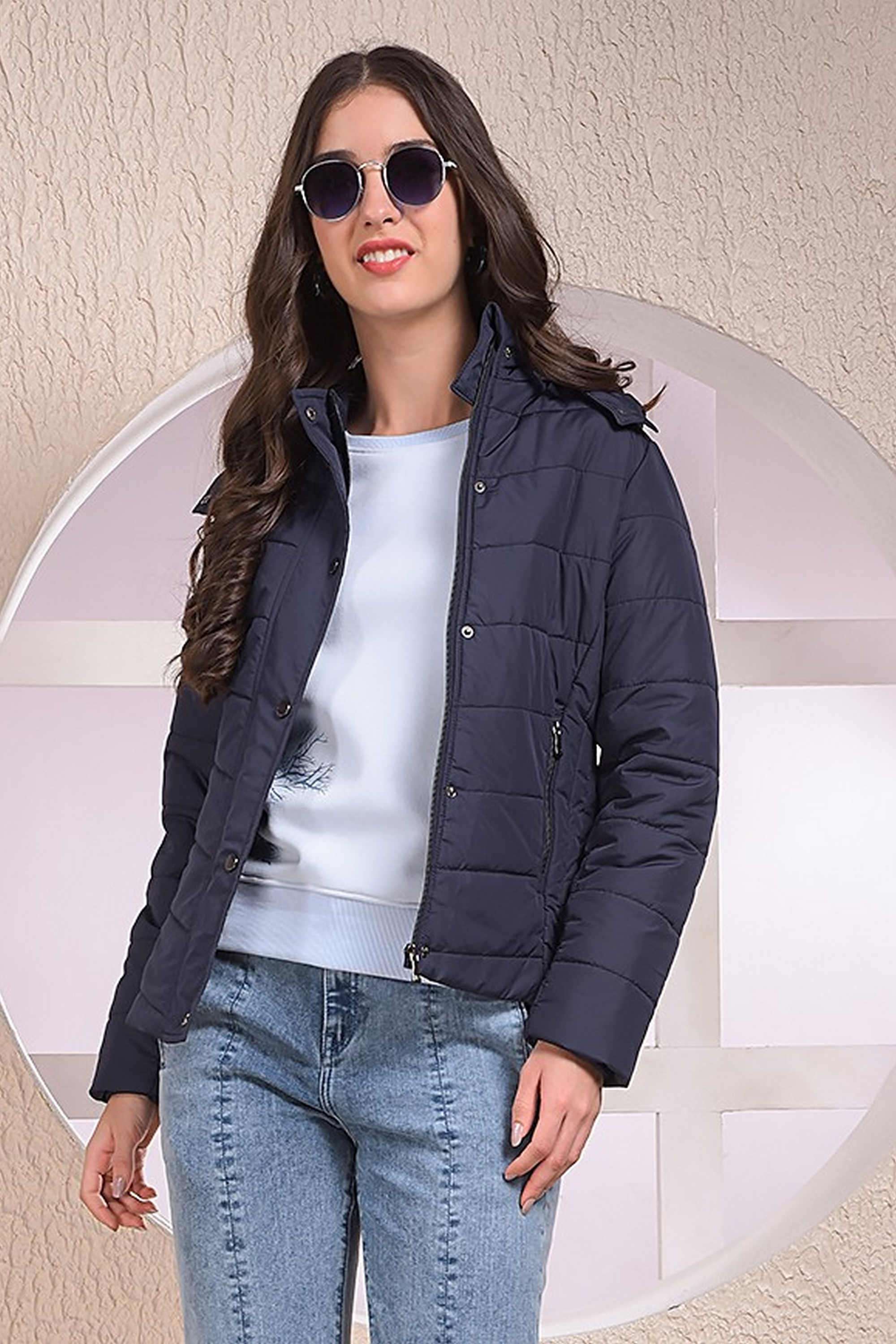 crimsoune club Solid Blended Fabric Hooded Women's Jacket-picture-10