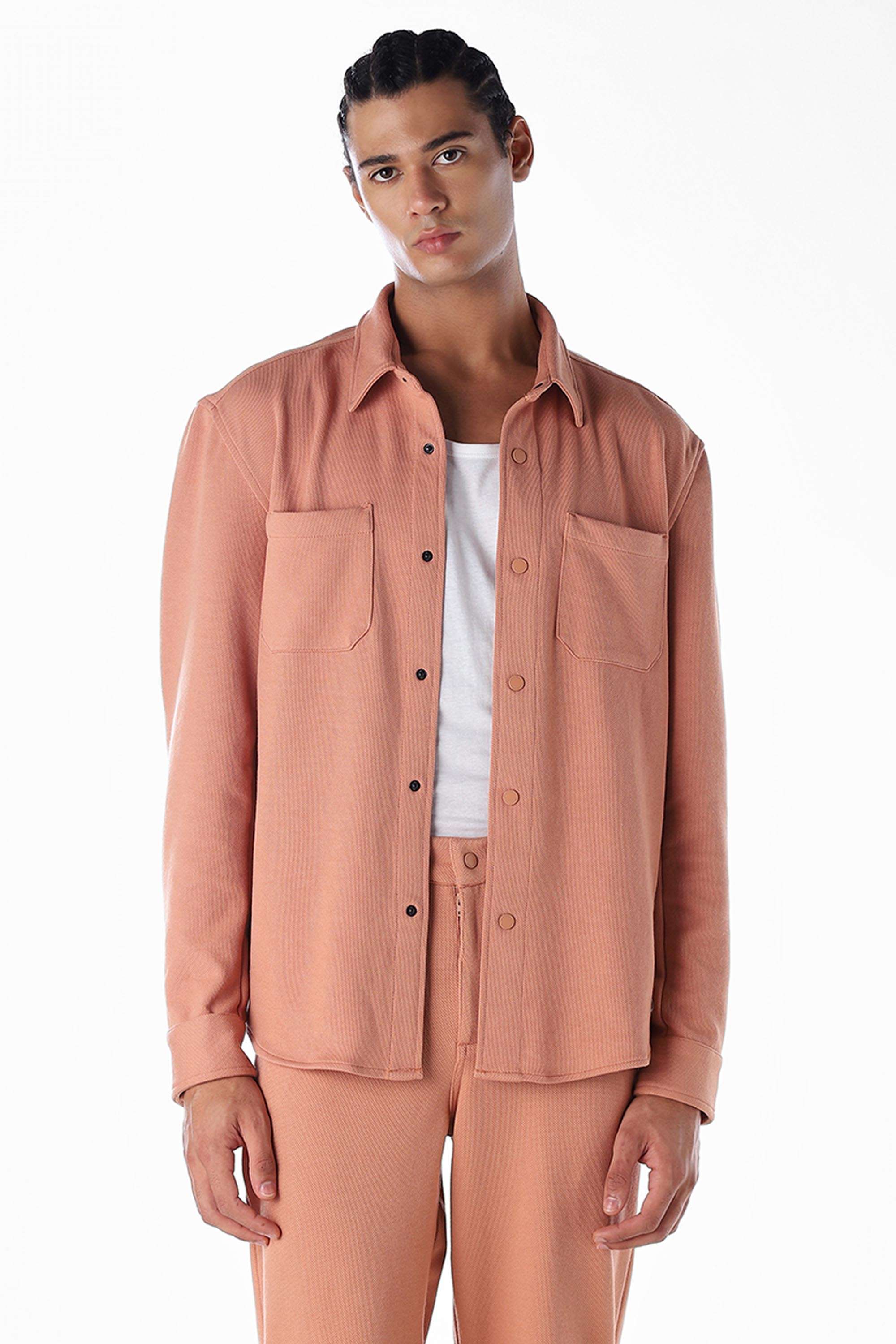 Solid-Polyester-Regular-Fit-Men-s-Casual-Shirt