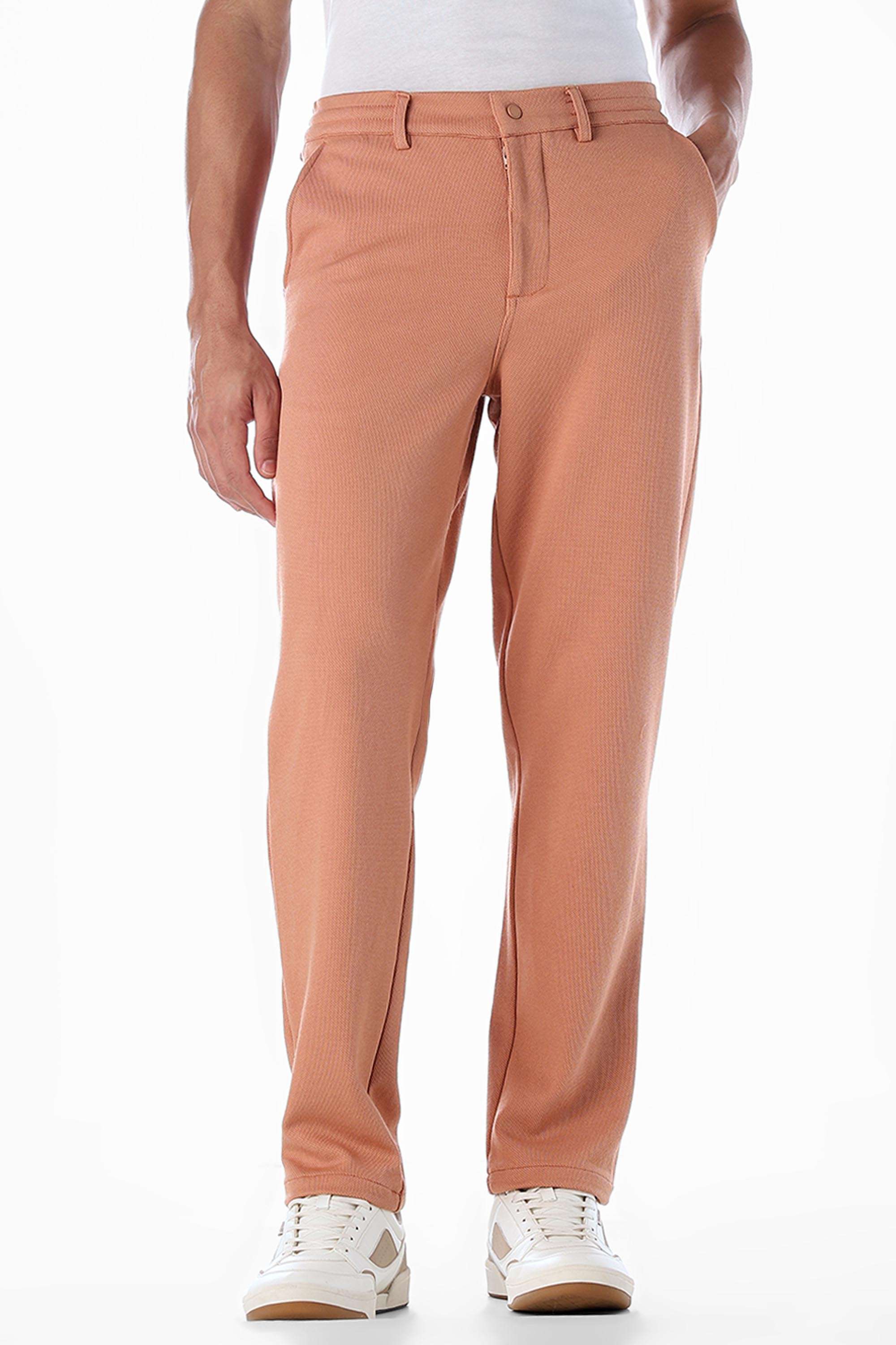 Solid-Polyester-Slim-Fit-Men-s-Casual-Trousers