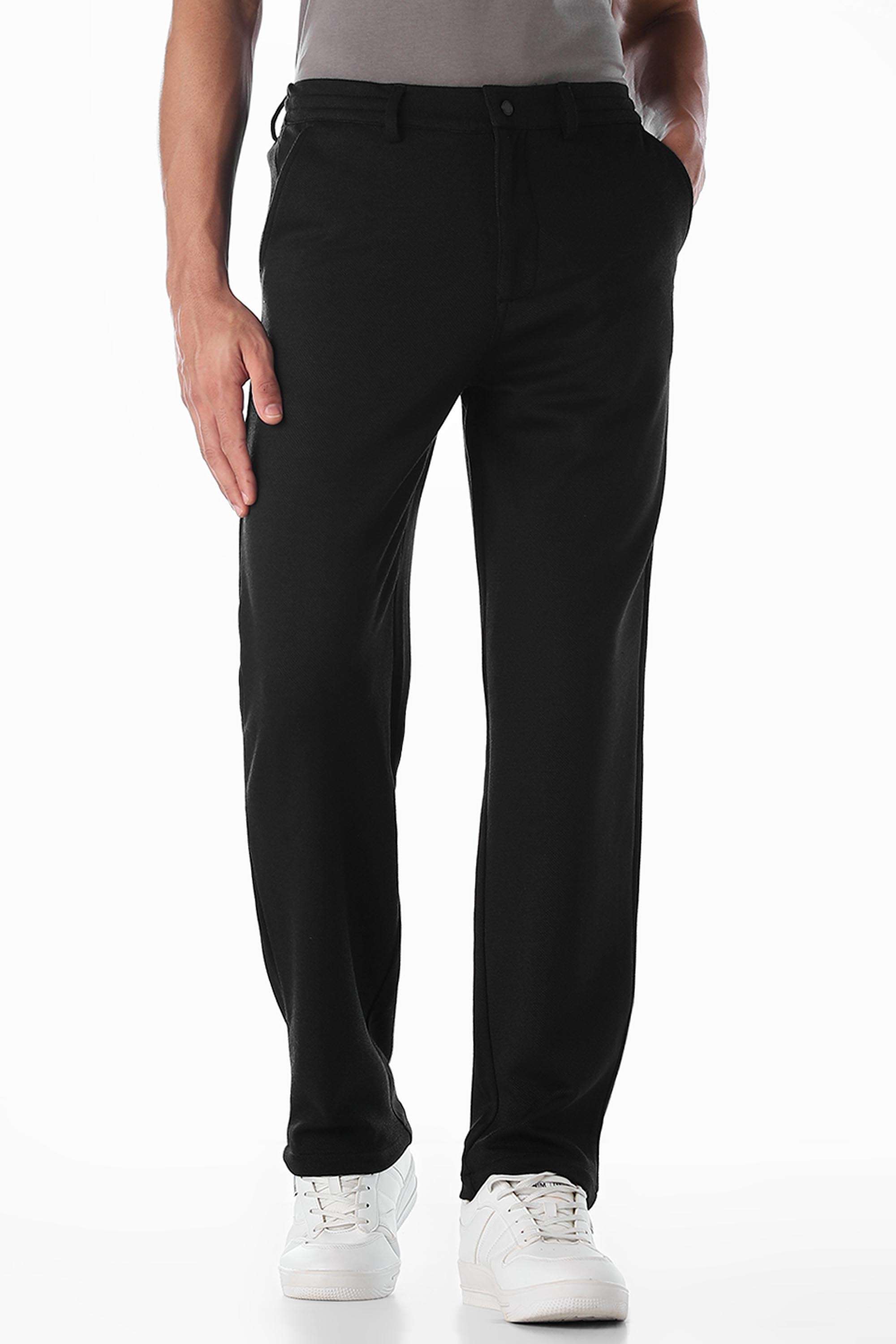 Solid-Polyester-Slim-Fit-Men-s-Casual-Trousers
