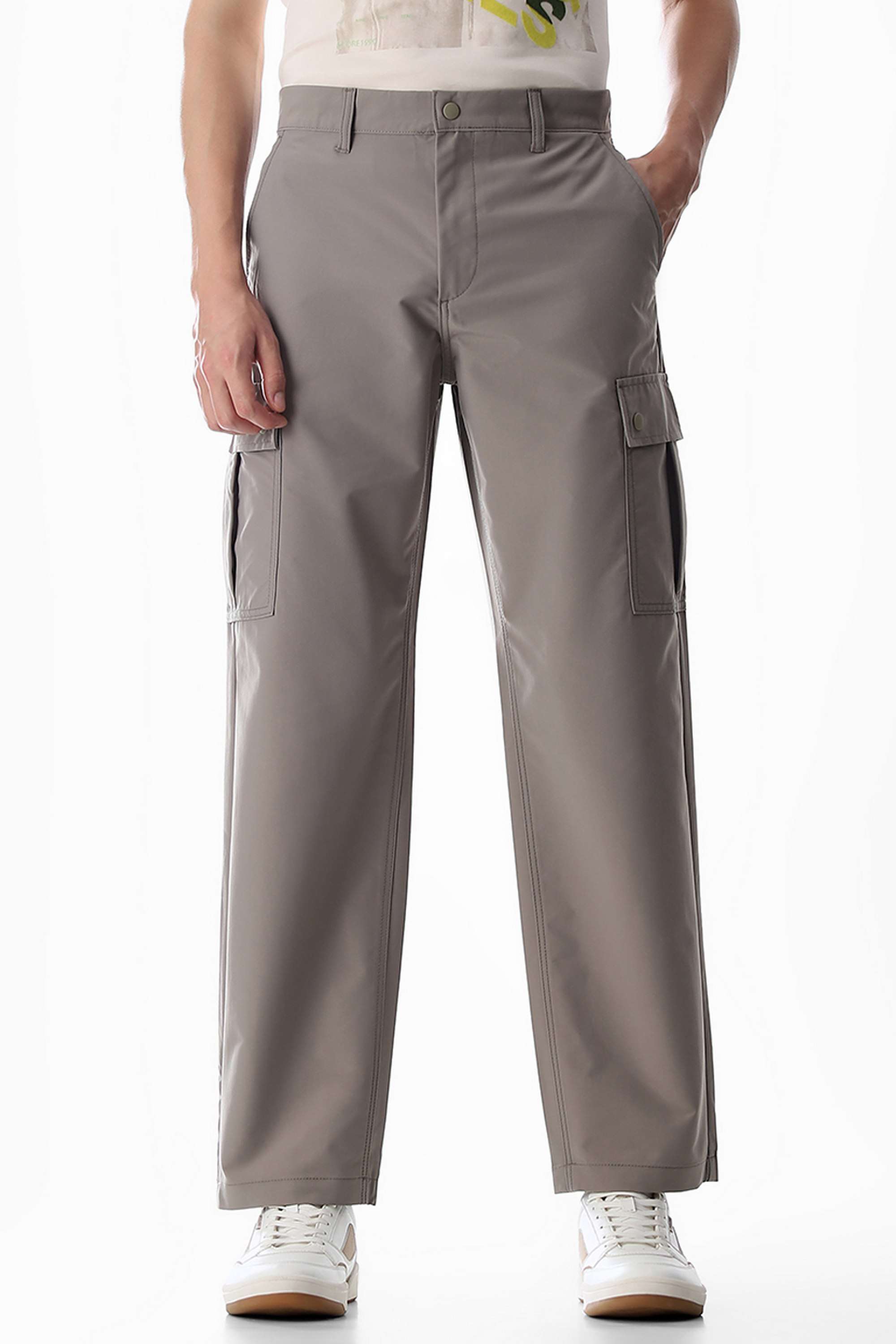 Solid-Polyester-Slim-Fit-Men-s-Trousers