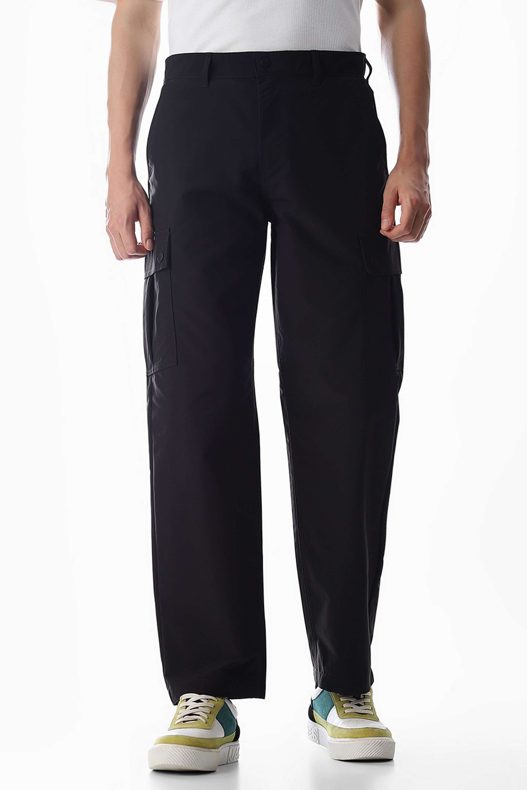 Solid-Polyester-Slim-Fit-Men-s-Trousers