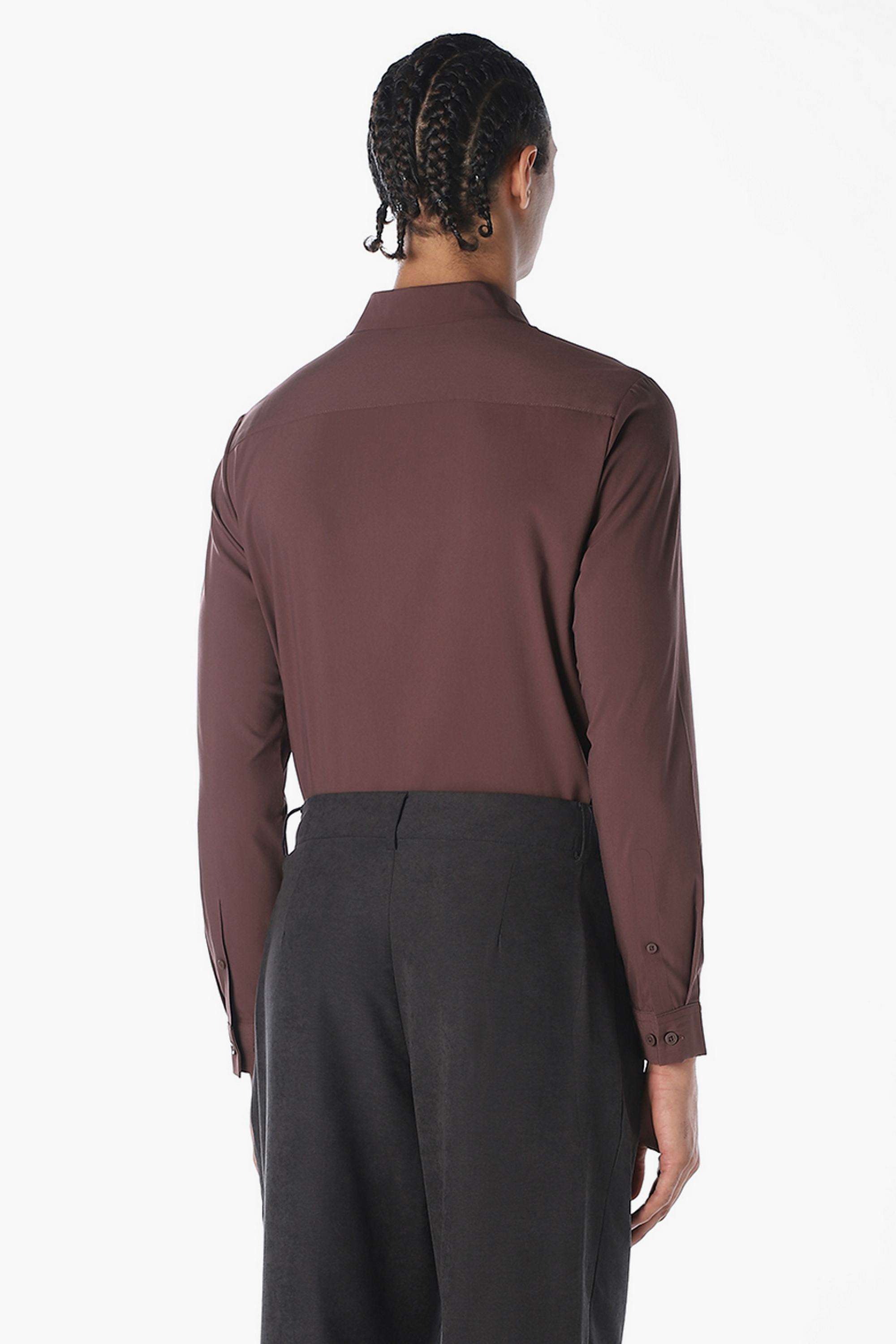 Solid-Polyester-Slim-Fit-Men-Casual-Wear-Shirt