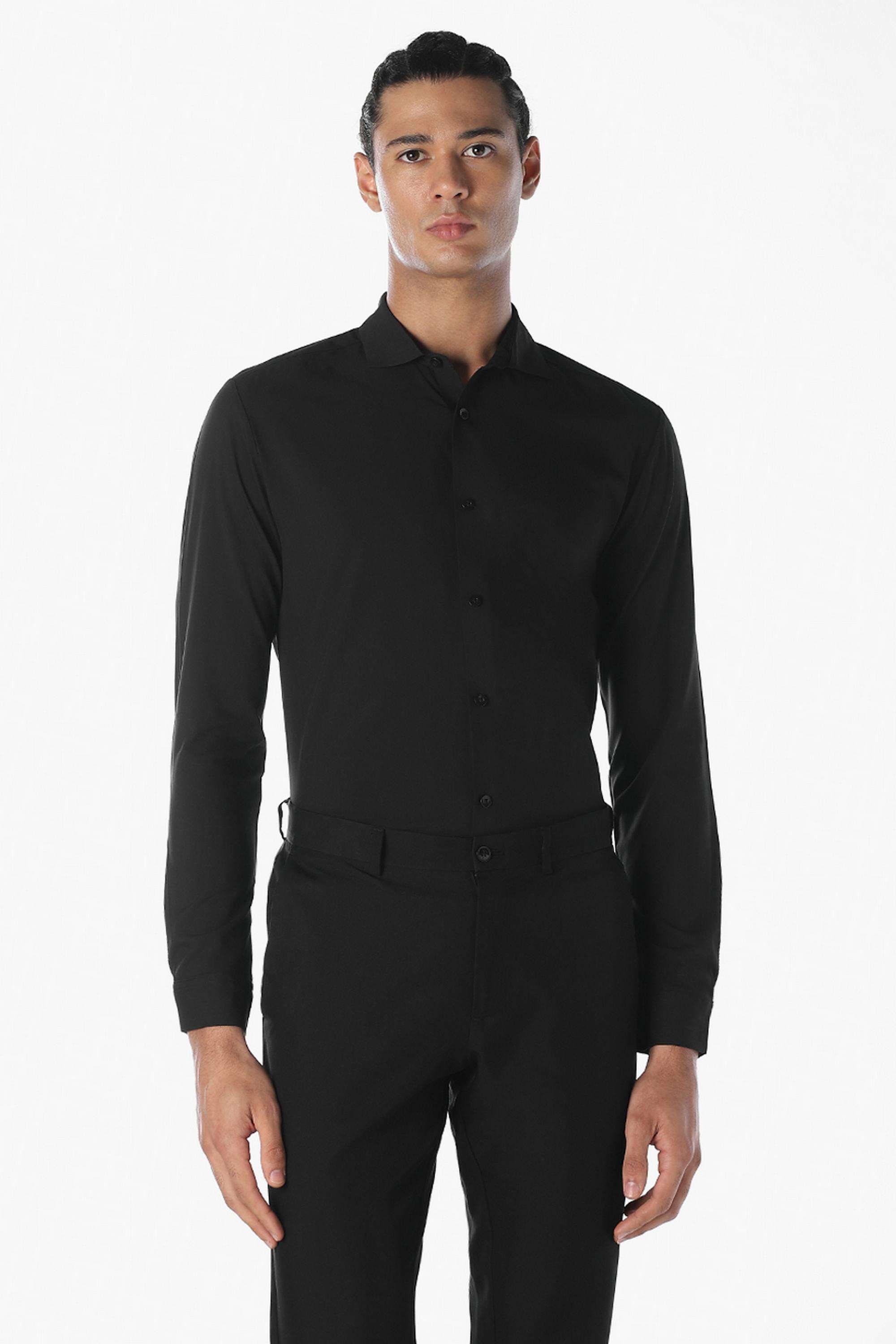 Solid-Polyester-Slim-Fit-Men-Casual-Wear-Shirt