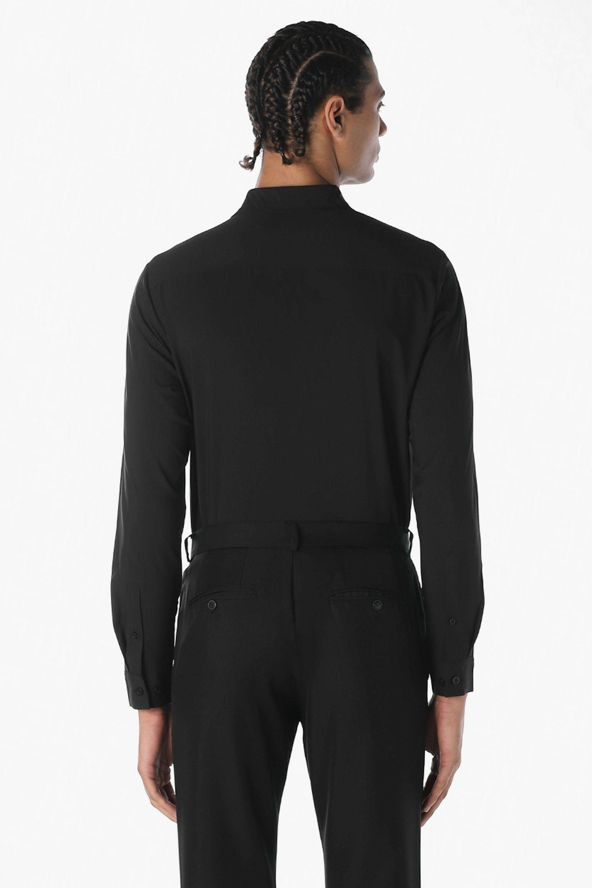 Solid-Polyester-Slim-Fit-Men-Casual-Wear-Shirt