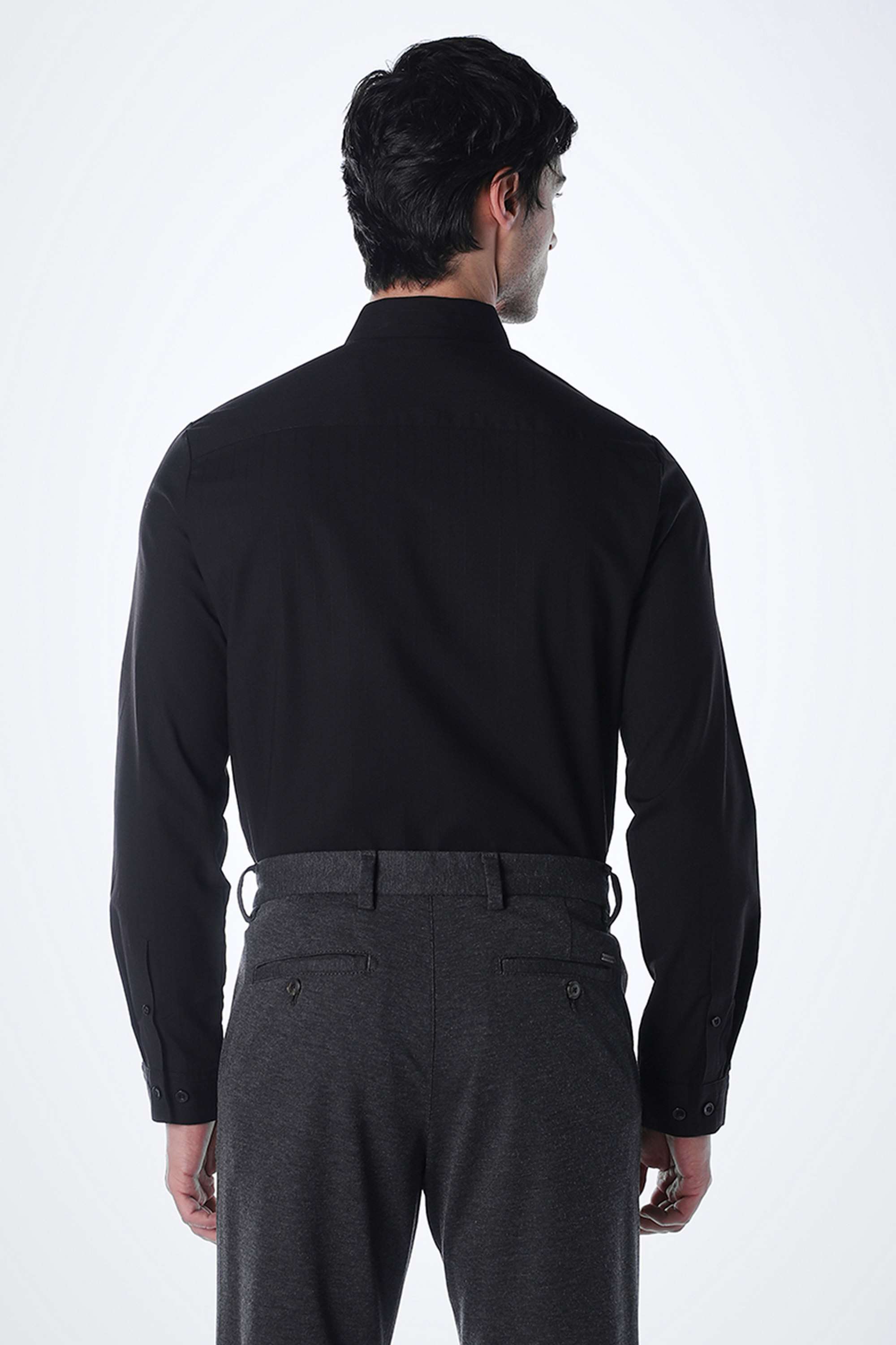 Solid-Polyester-Slim-Fit-Men-Formal-Wear-Shirt