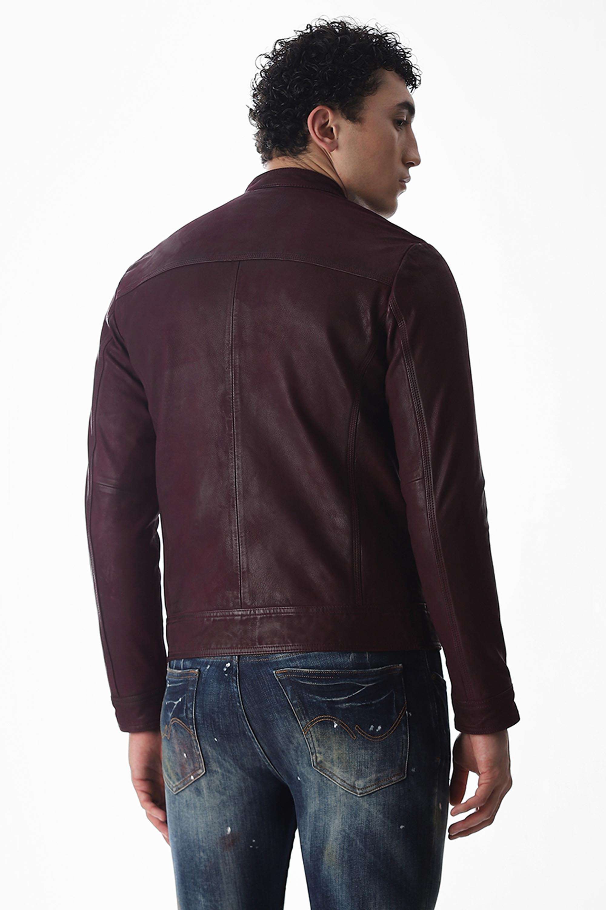 Solid-Leather-Regular-Fit-Men-s-Jacket