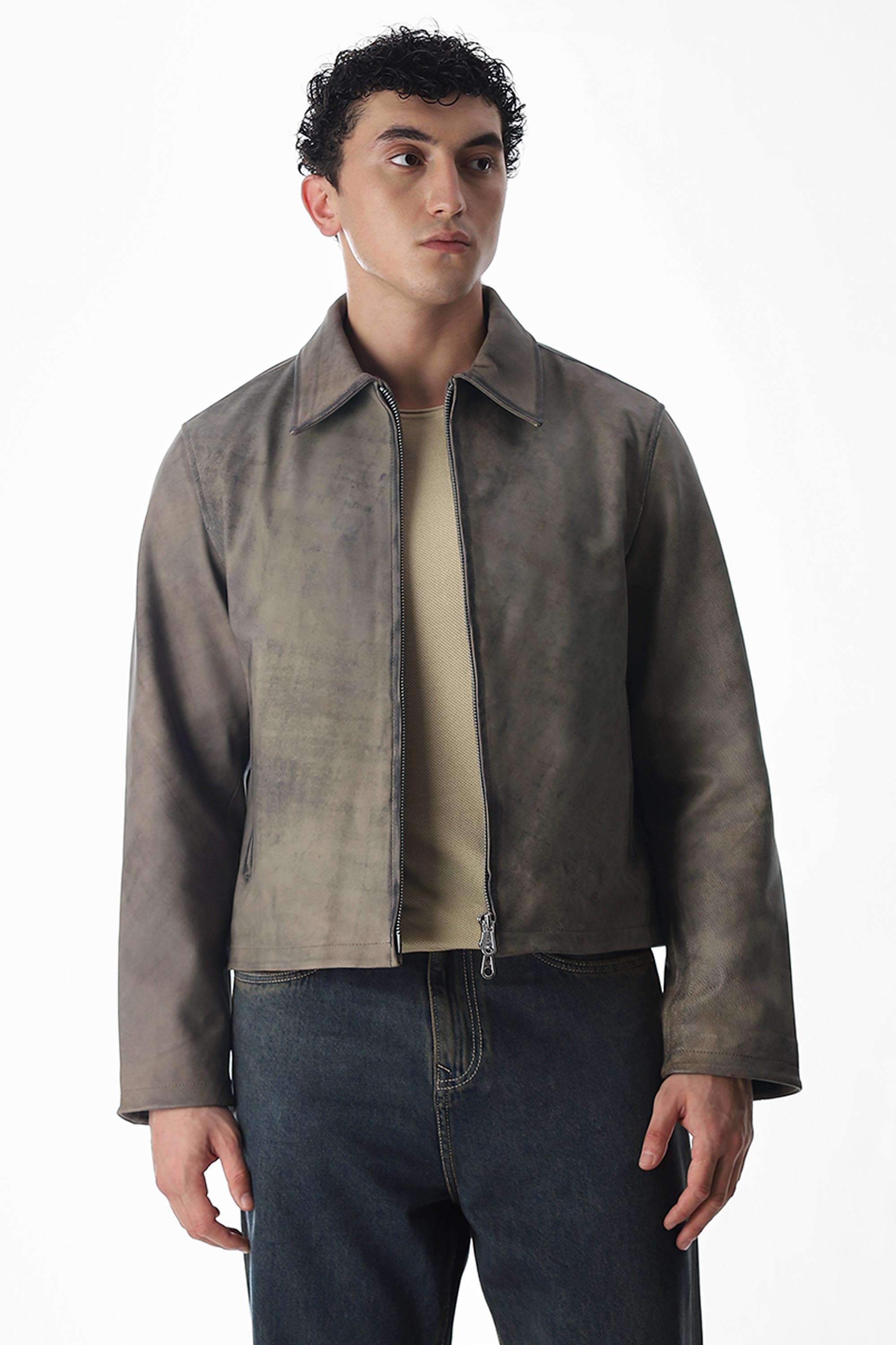 Solid-Leather-Regular-Fit-Men-s-Jacket