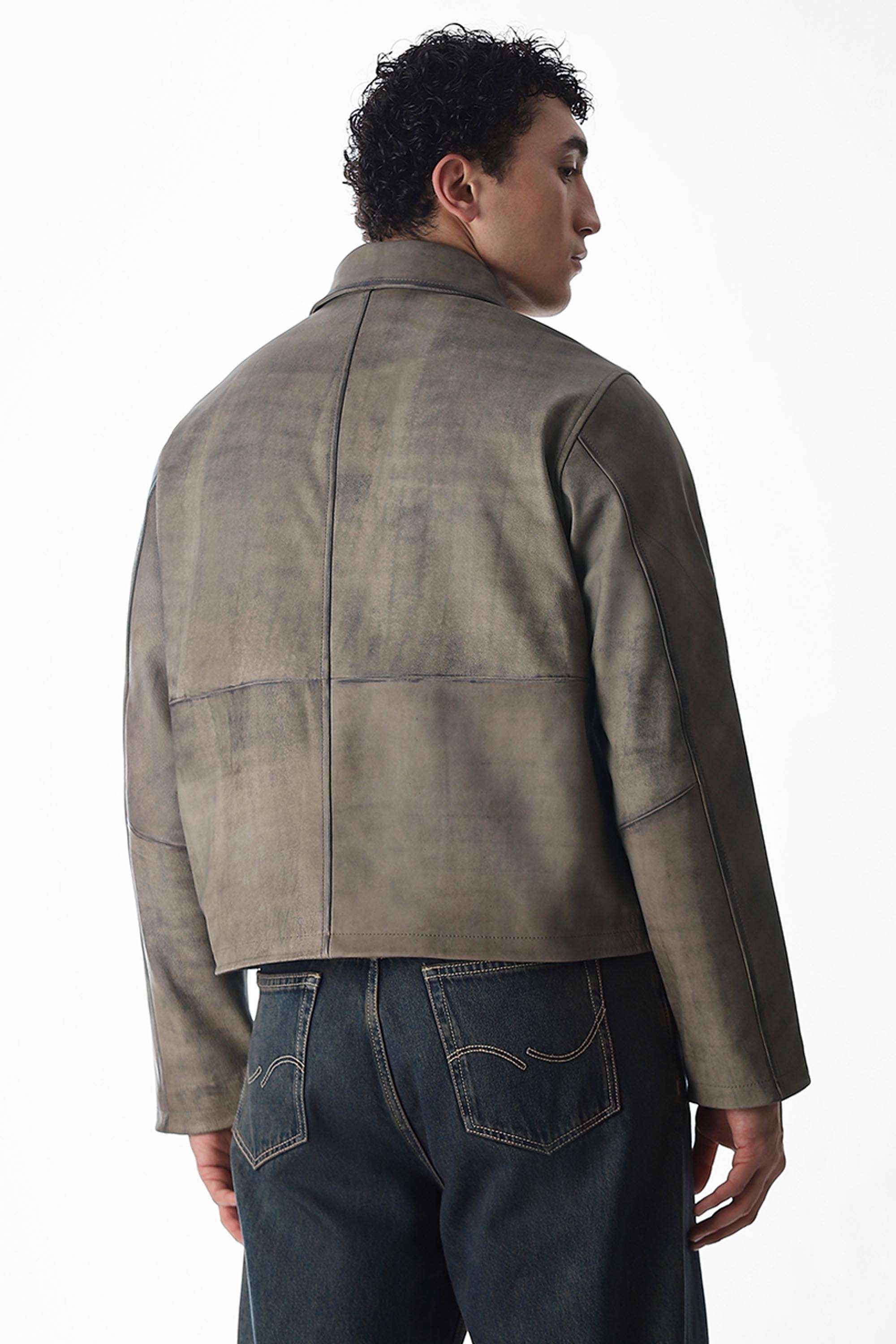 Solid-Leather-Regular-Fit-Men-s-Jacket