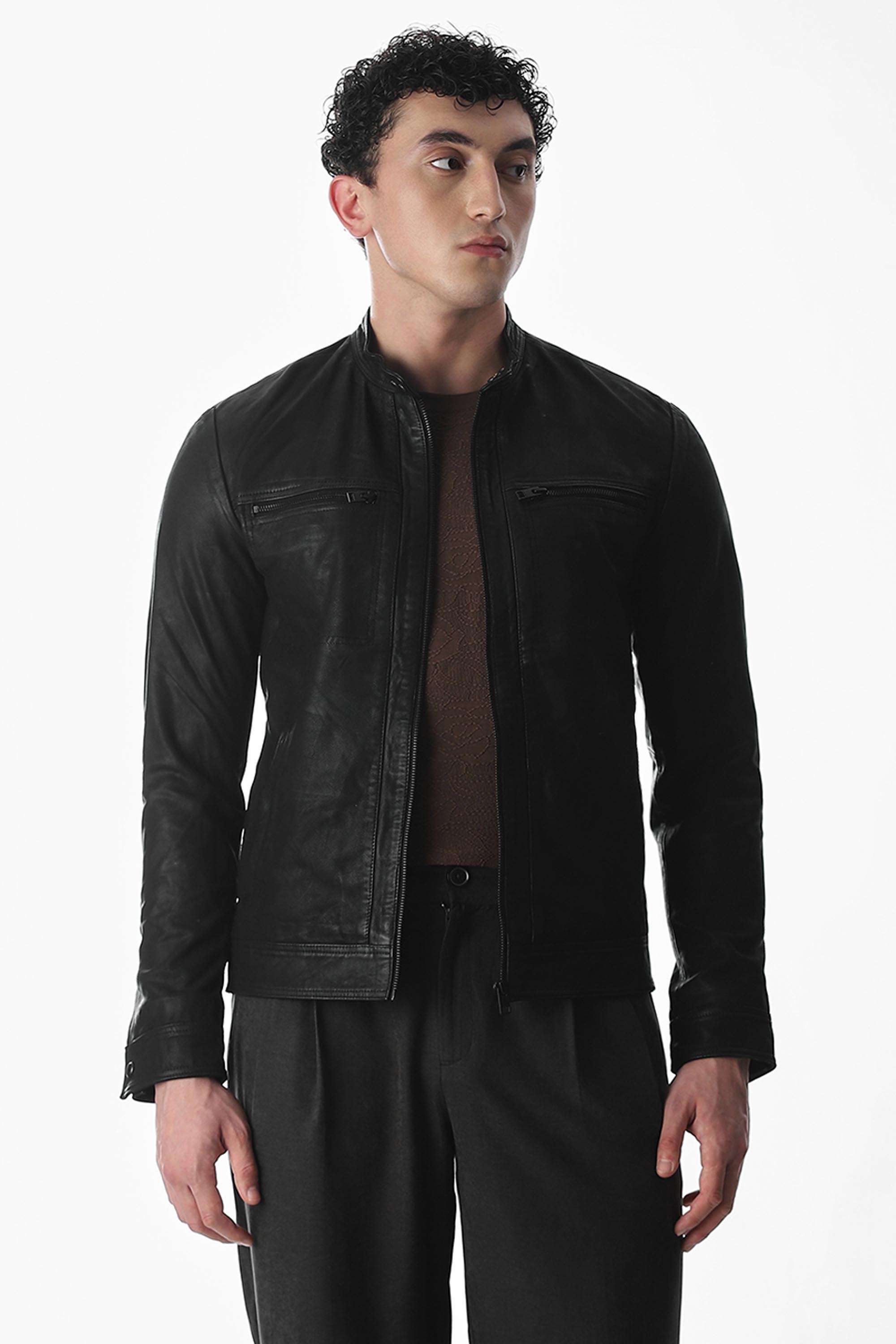 Solid-Leather-Regular-Fit-Men-s-Jacket
