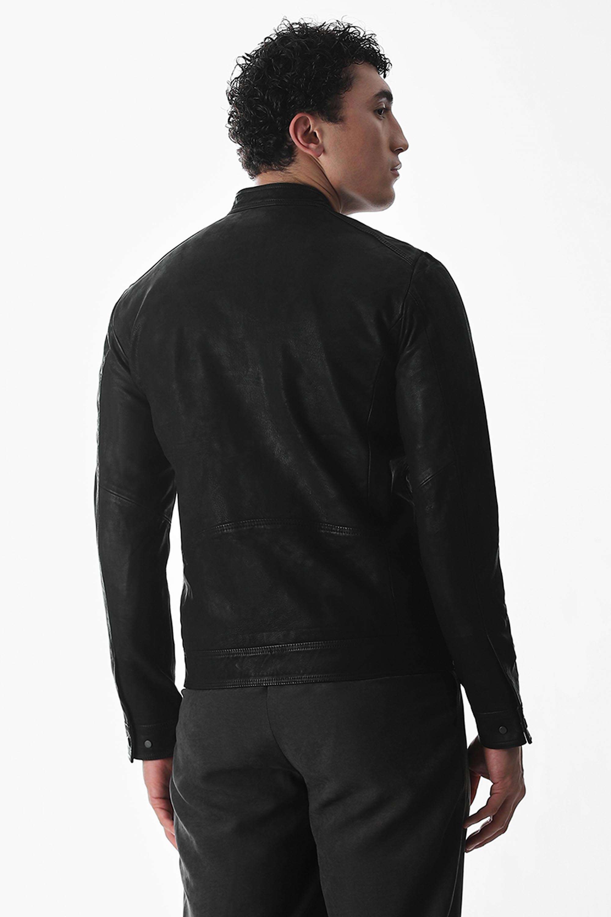 Solid-Leather-Regular-Fit-Men-s-Jacket