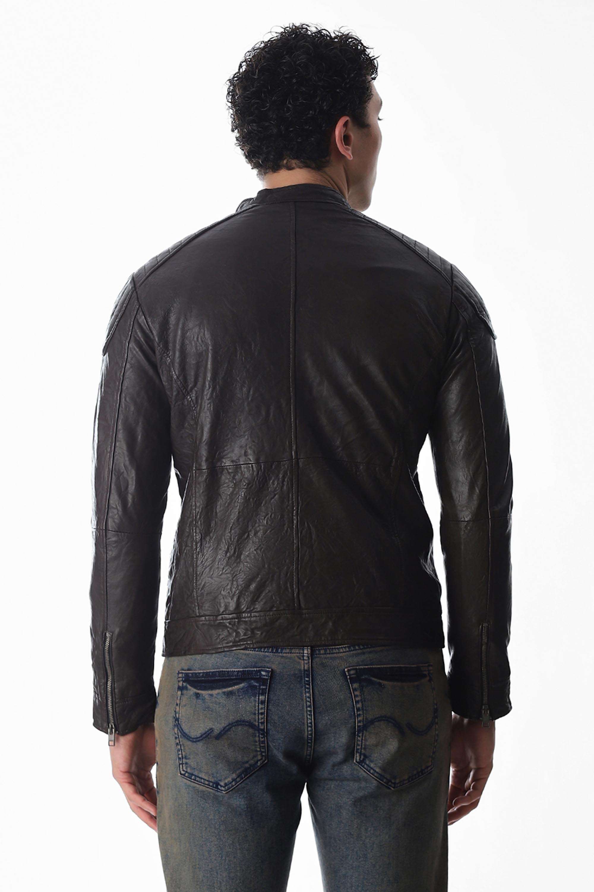 Solid-Leather-Regular-Fit-Men-s-Jacket