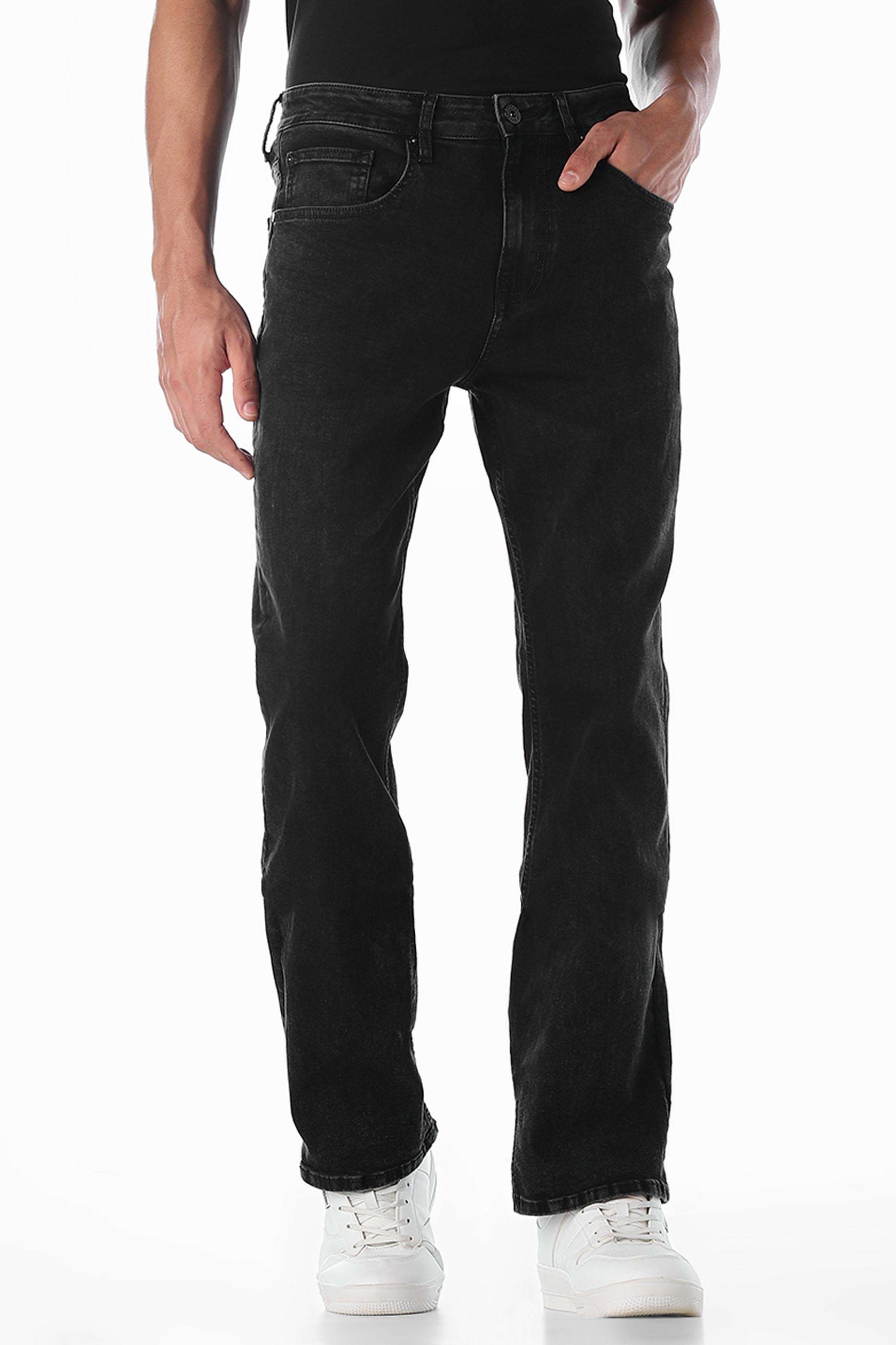 Solid-Cotton-Bootcut-Fit-Men-s-Jeans