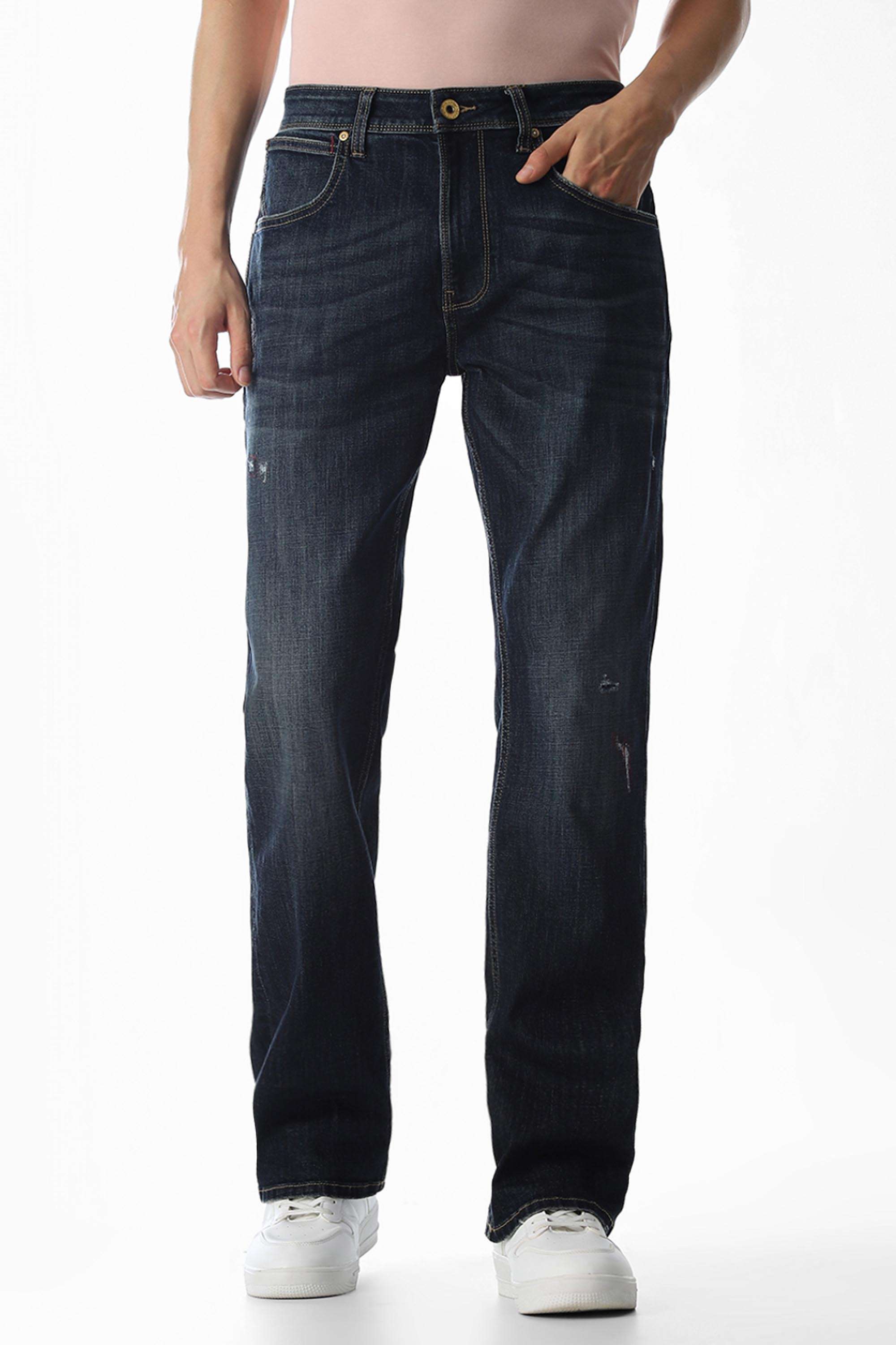 Light-Wash-Cotton-Bootcut-Fit-Men-s-Jeans
