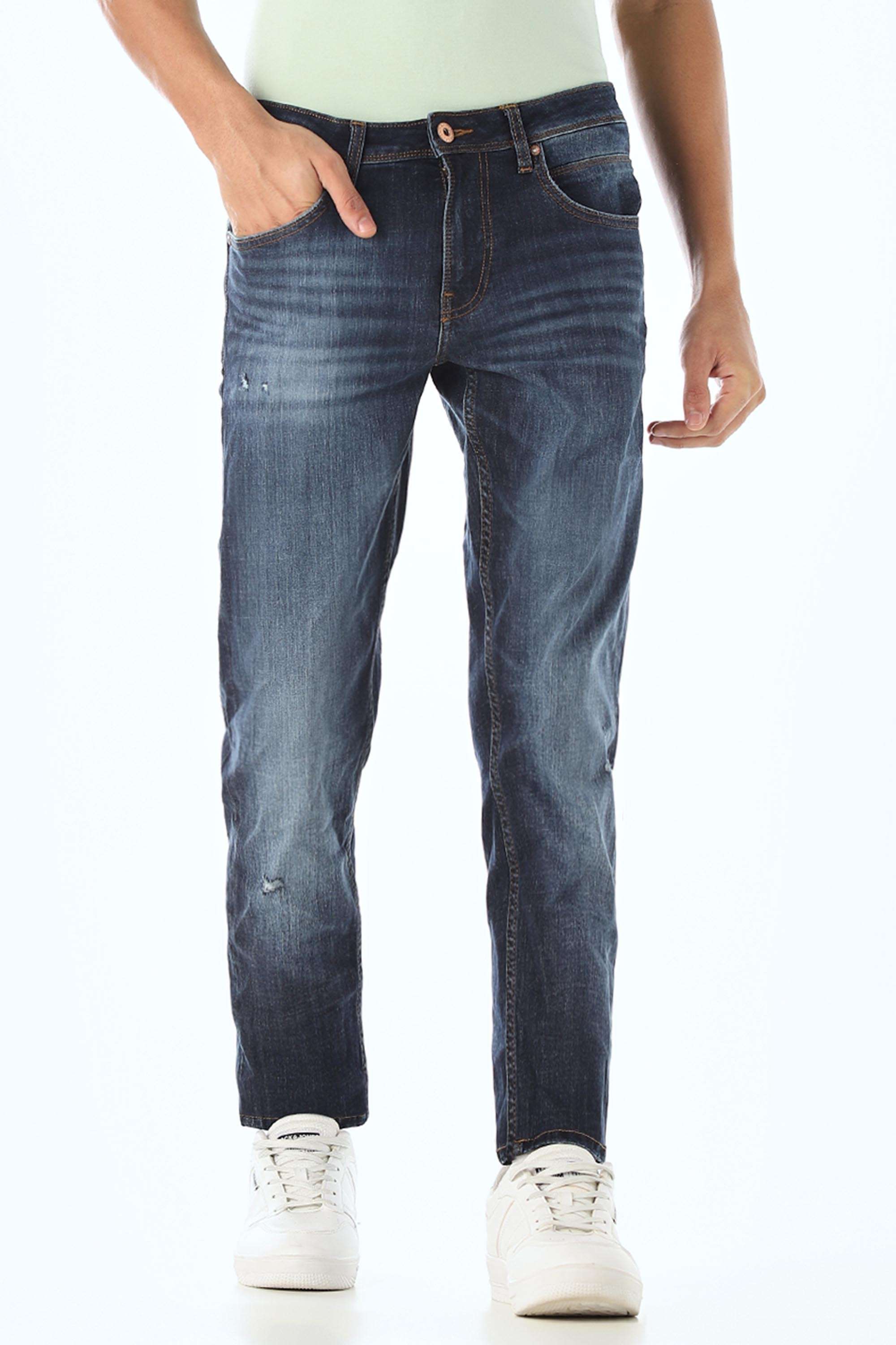 Solid-Cotton-Slim-Fit-Men-s-Jeans