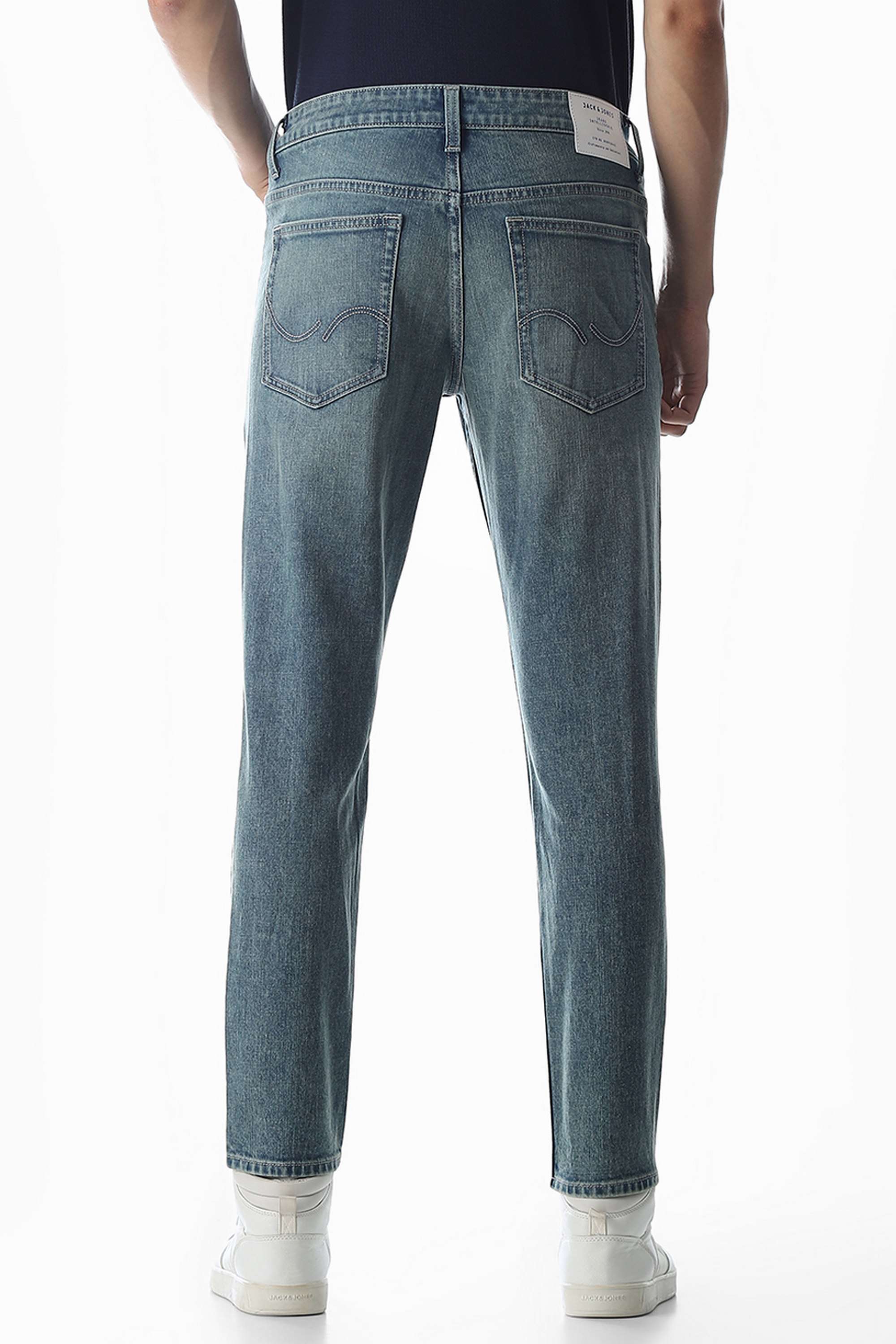 Light-Wash-Cotton-Relaxed-Fit-Solid-Men-s-Jeans