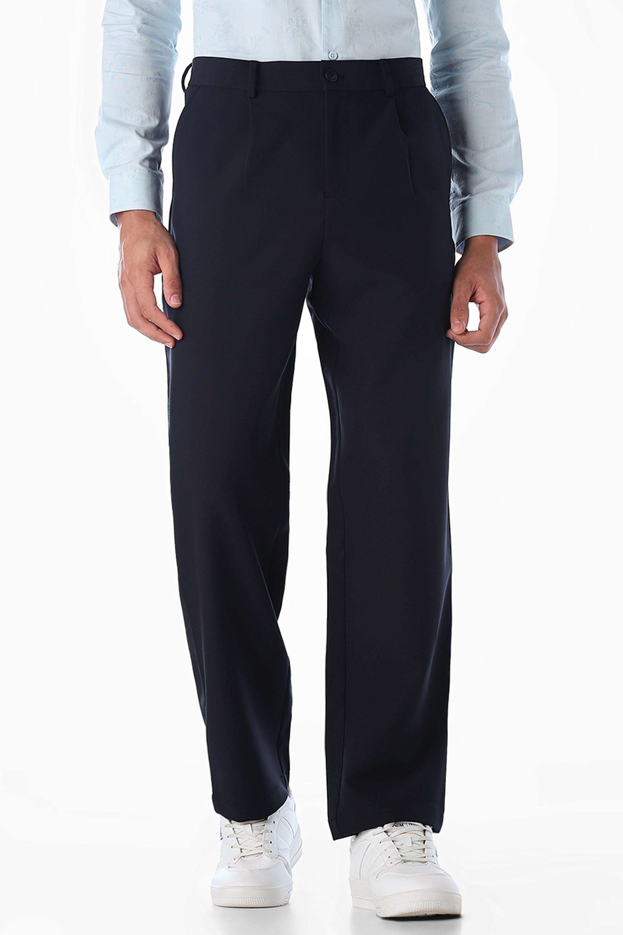 Solid-Polyester-Regular-Fit-Men-s-Casual-Trousers