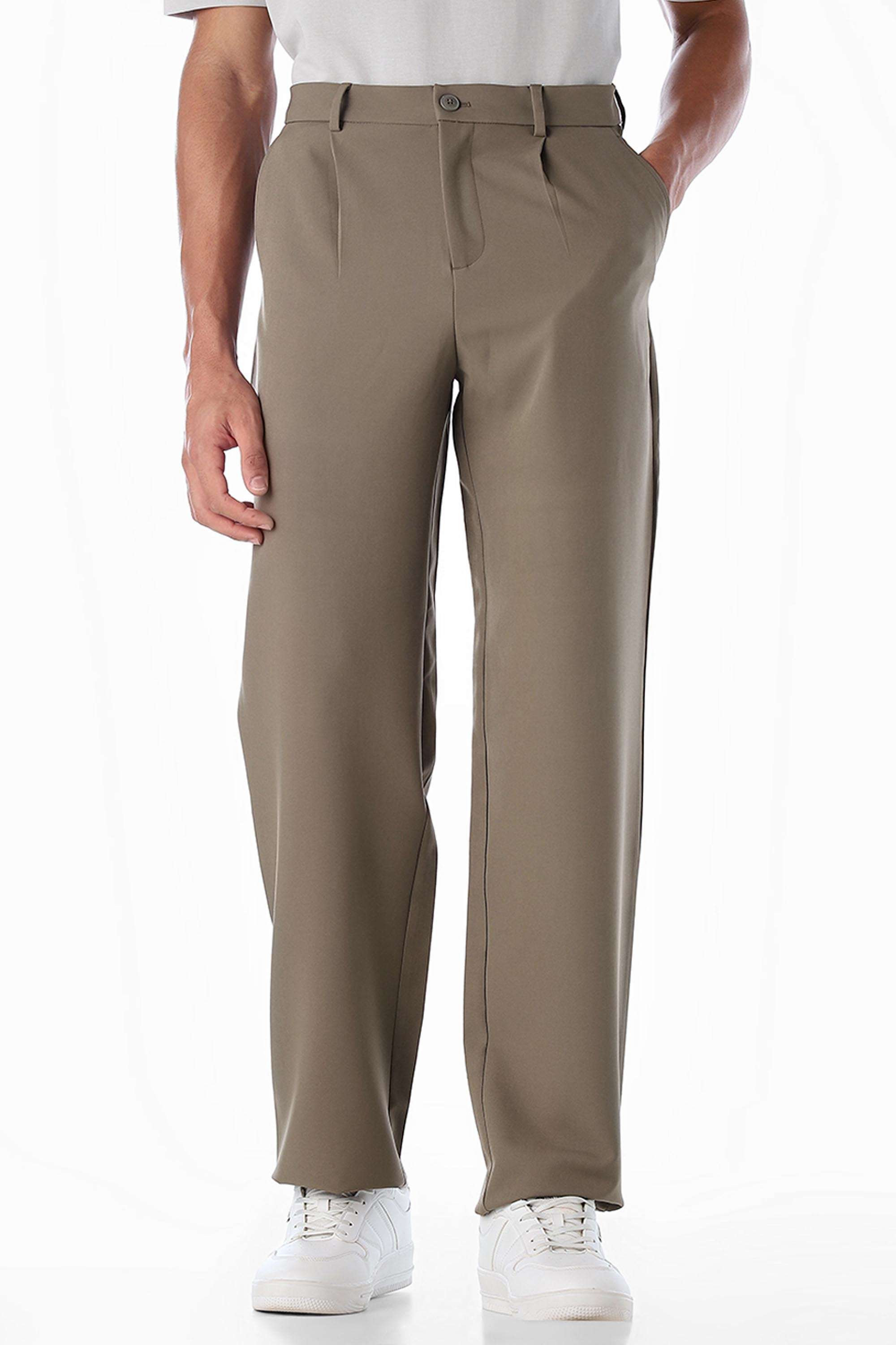 Solid-Polyester-Regular-Fit-Men-s-Casual-Trousers