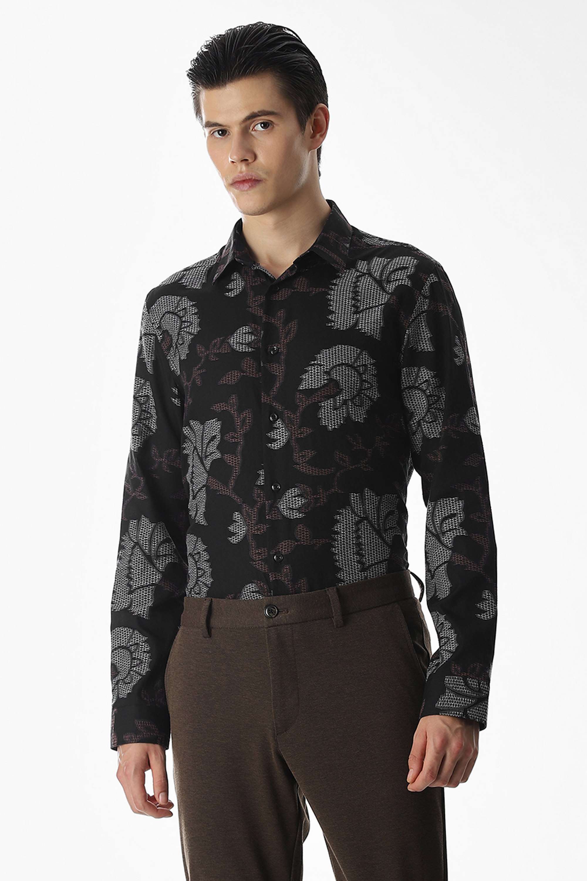 Jacquard-Cotton-Men-s-Casual-Wear-Shirt
