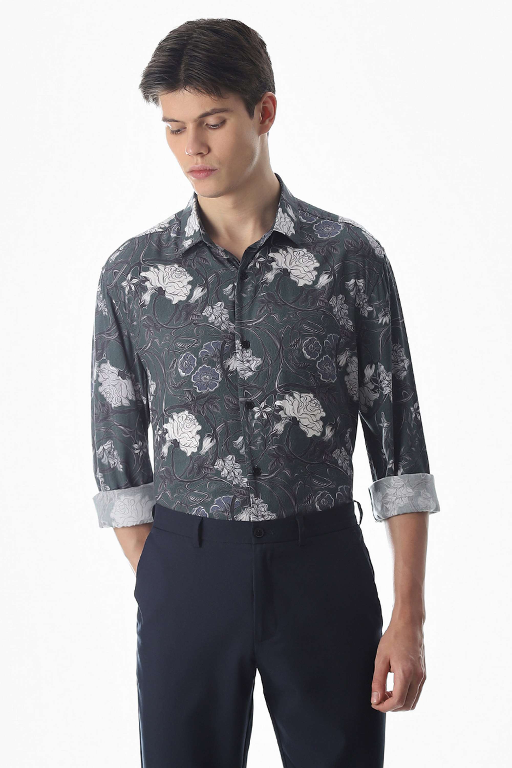 Printed-Cotton-Slim-Fit-Men-Formal-Wear-Shirt