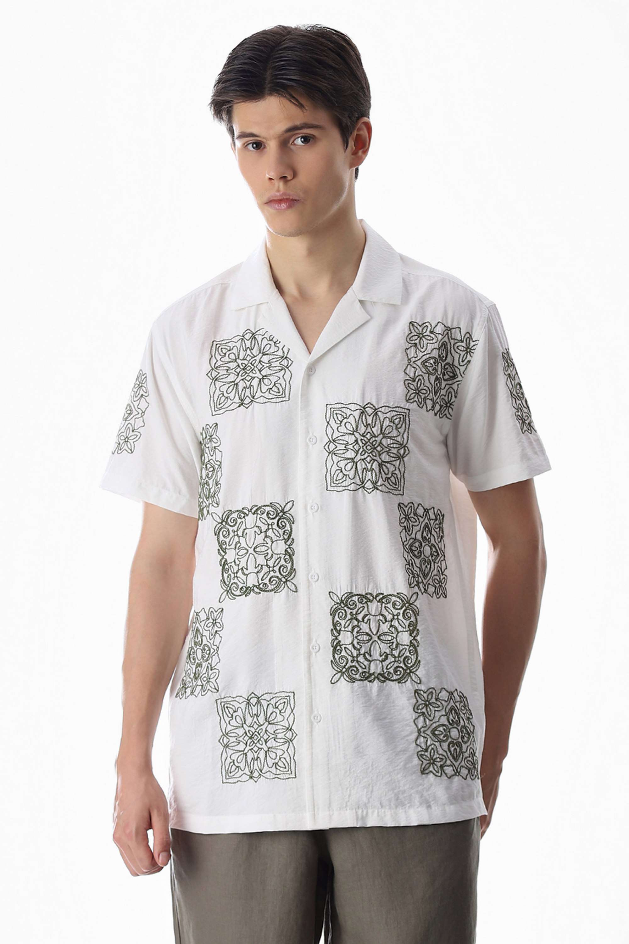 Embroidered-Viscose-Relaxed-Fit-Men-Casual-Wear-Shirt