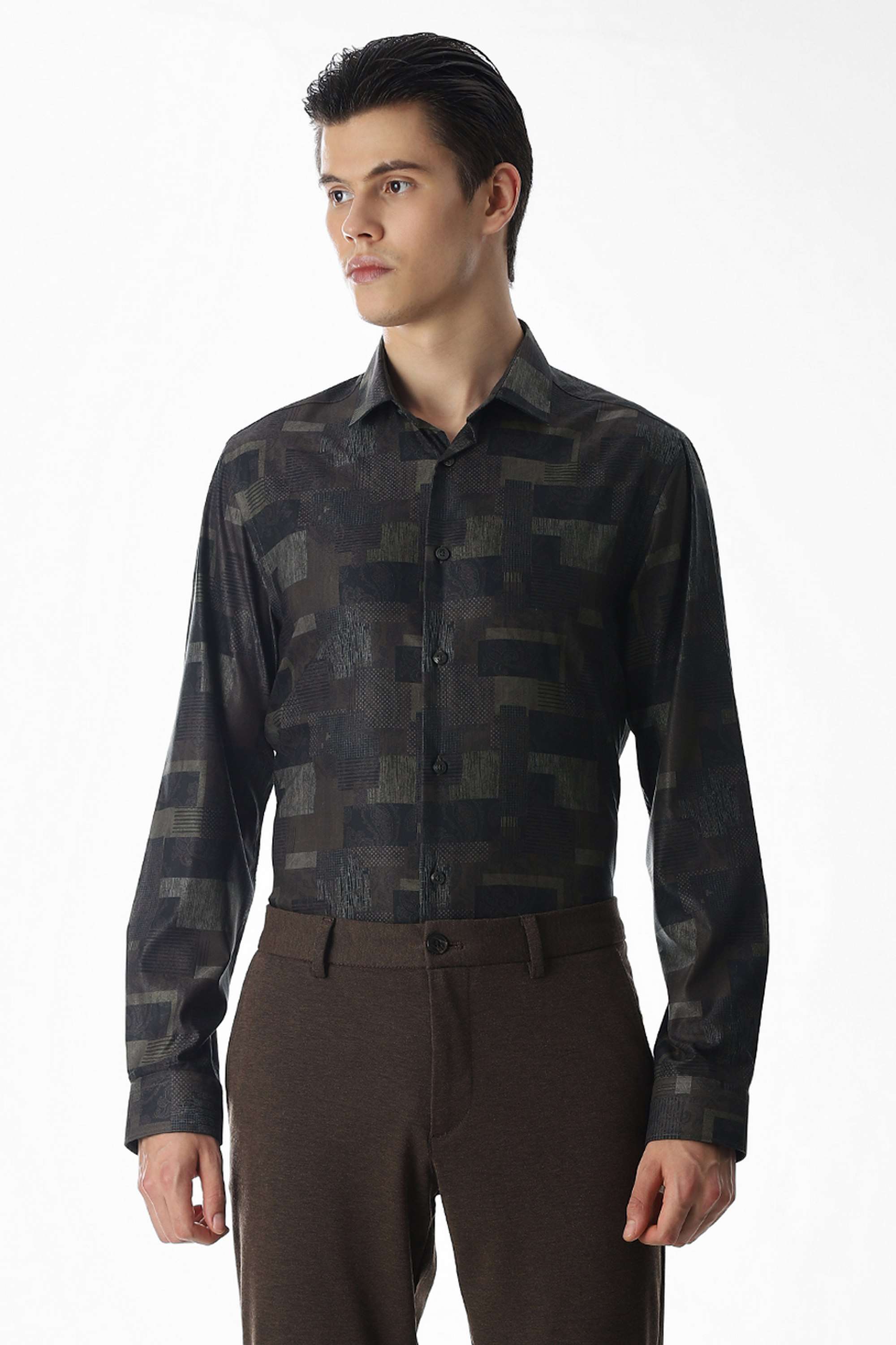 Printed-Polyester-Slim-Fit-Men-Formal-Wear-Shirt