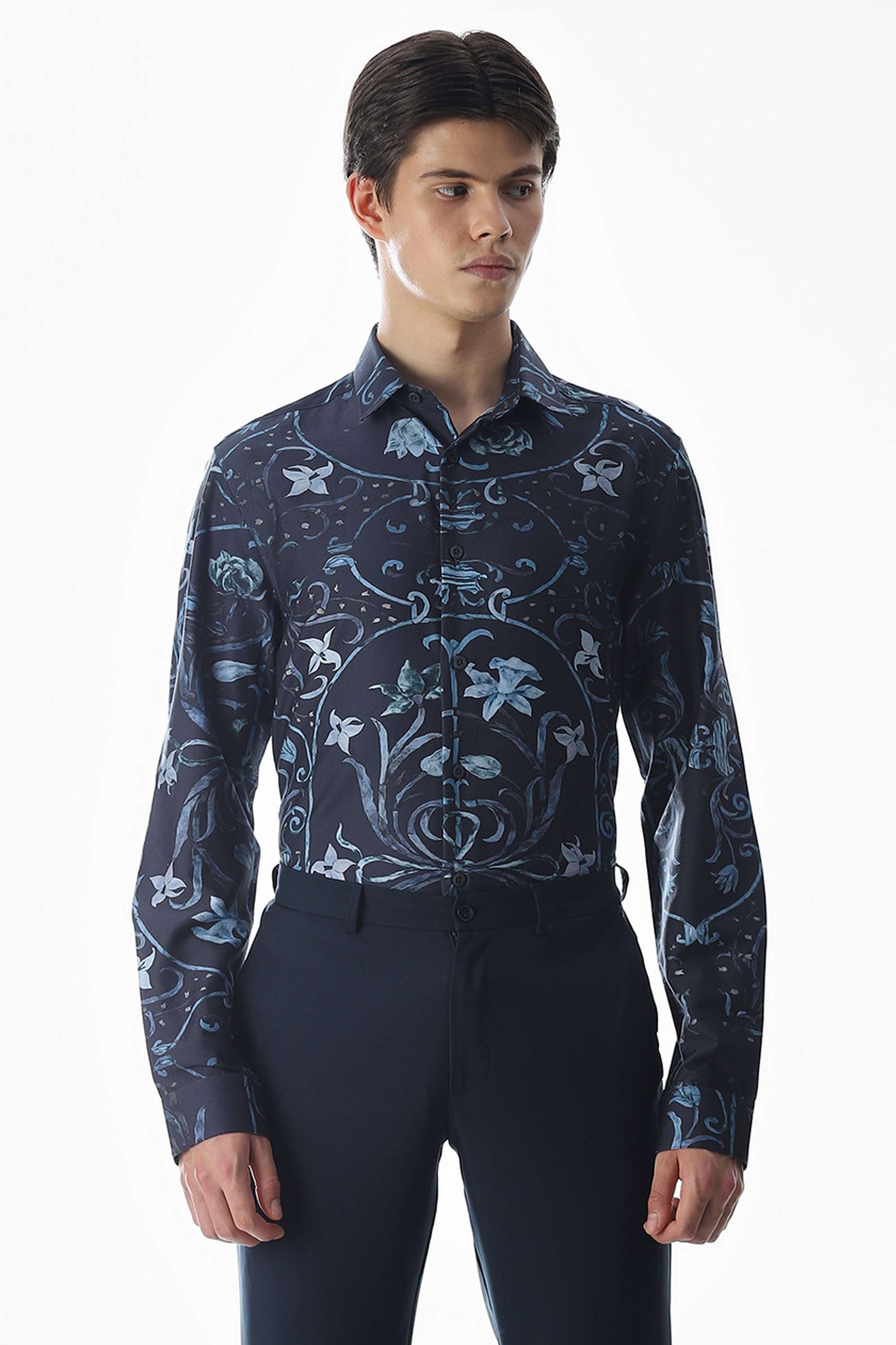 Printed-Cotton-Slim-Fit-Men-Formal-Wear-Shirt
