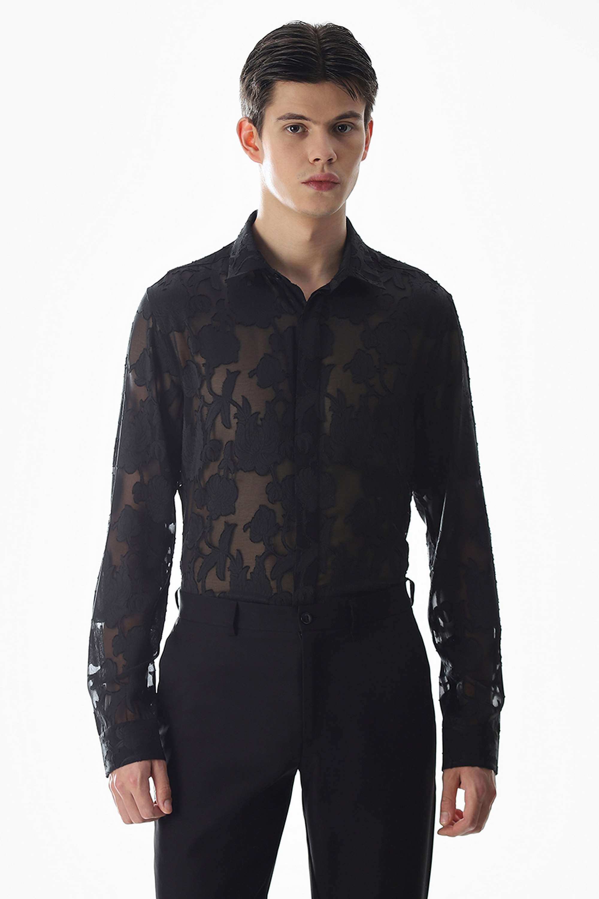 Textured-Polyester-Slim-Fit-Men-s-Shirt