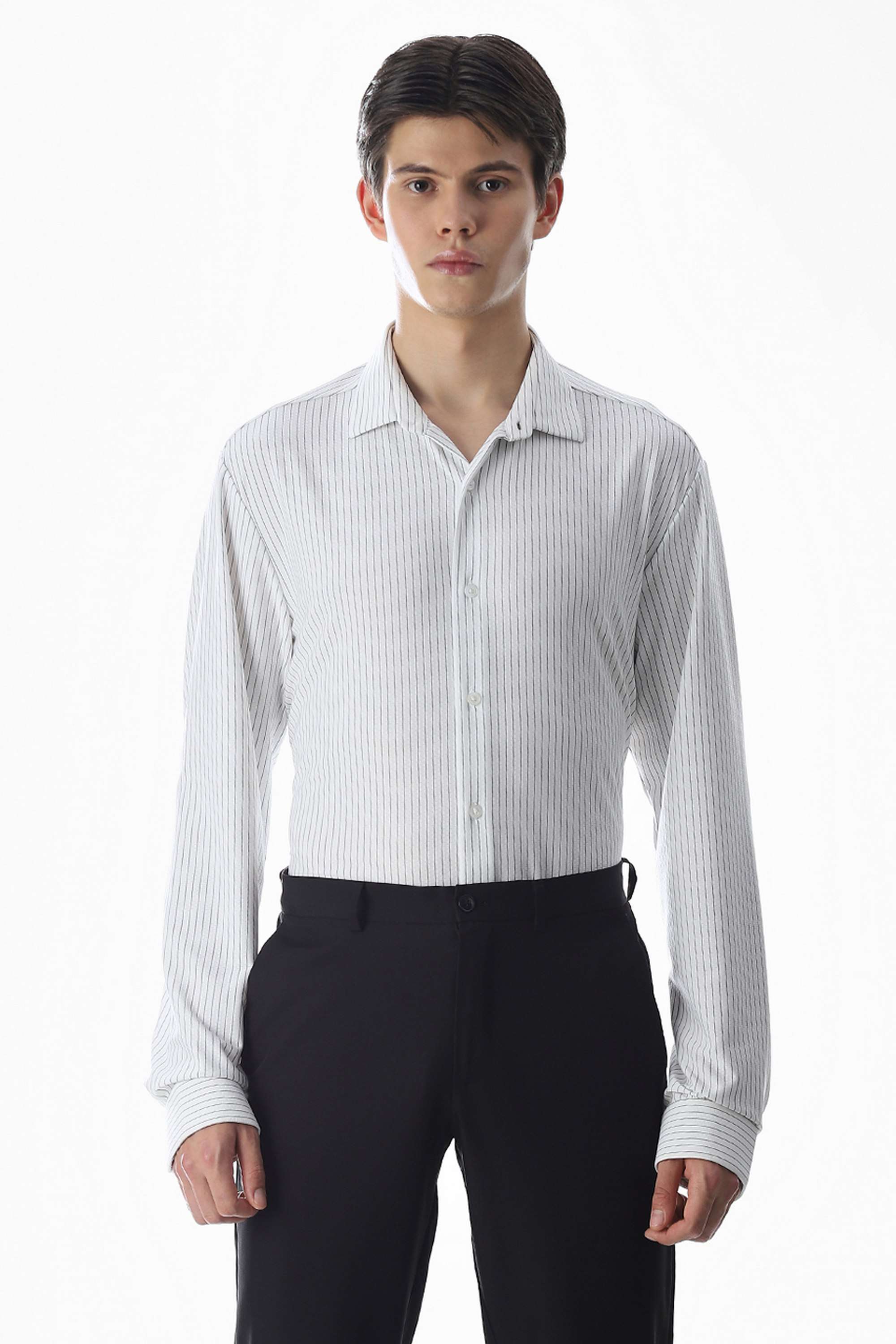 Stripes-Nylon-Slim-Fit-Men-s-Shirt