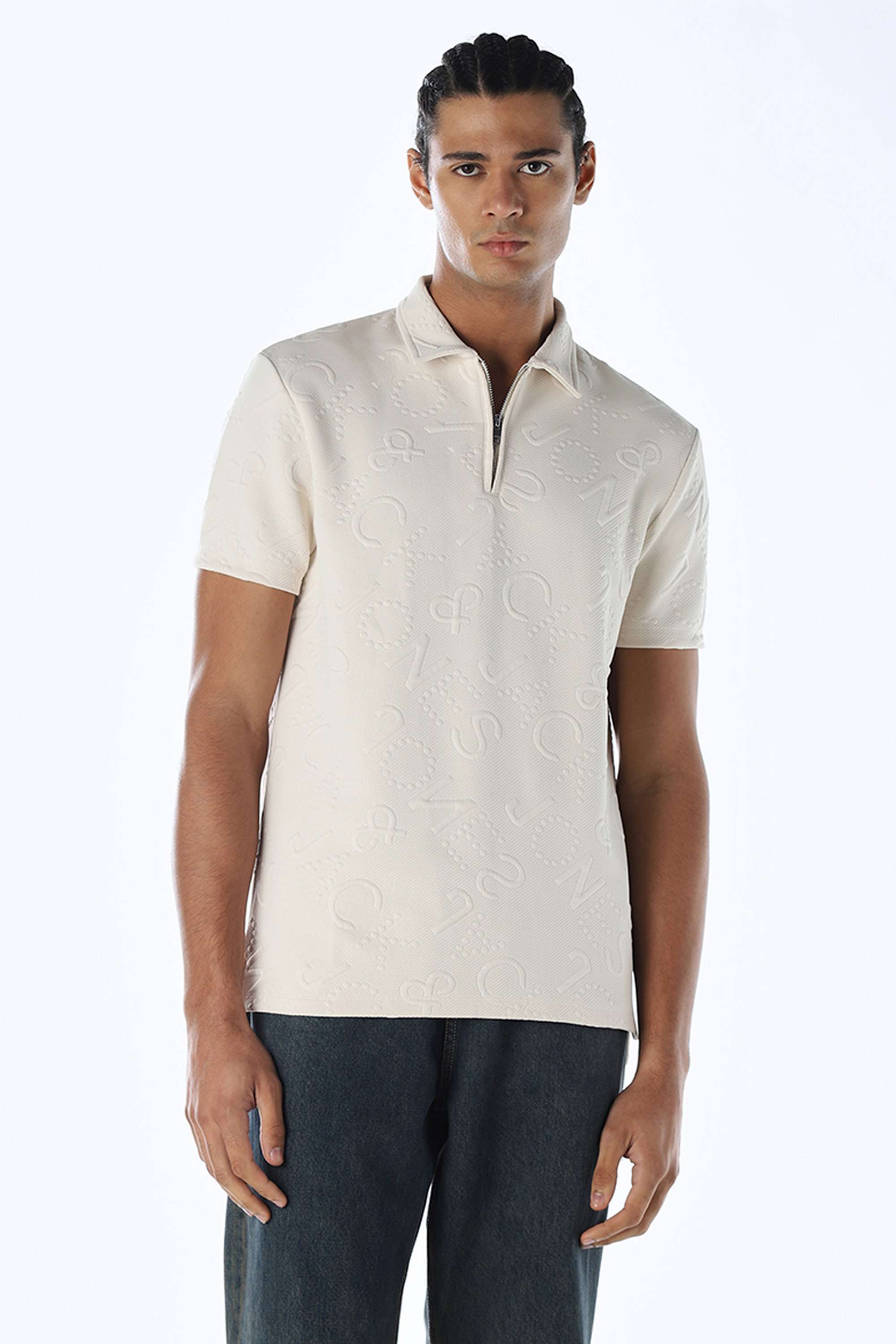 Textured-Polyester-Regular-Fit-Men-s-T-Shirt