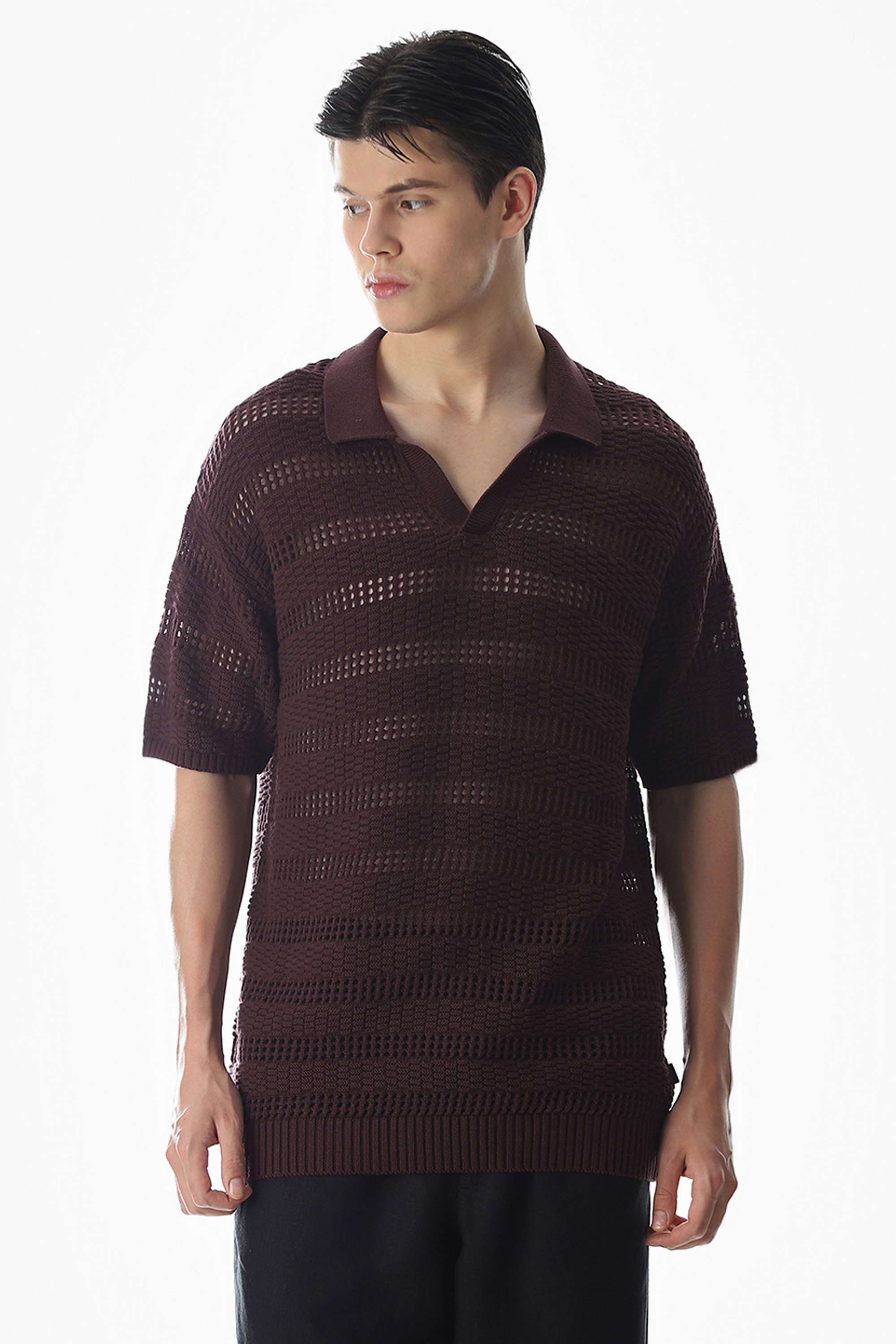 Textured-Cotton-Regular-Fit-Men-Polo-T-Shirt