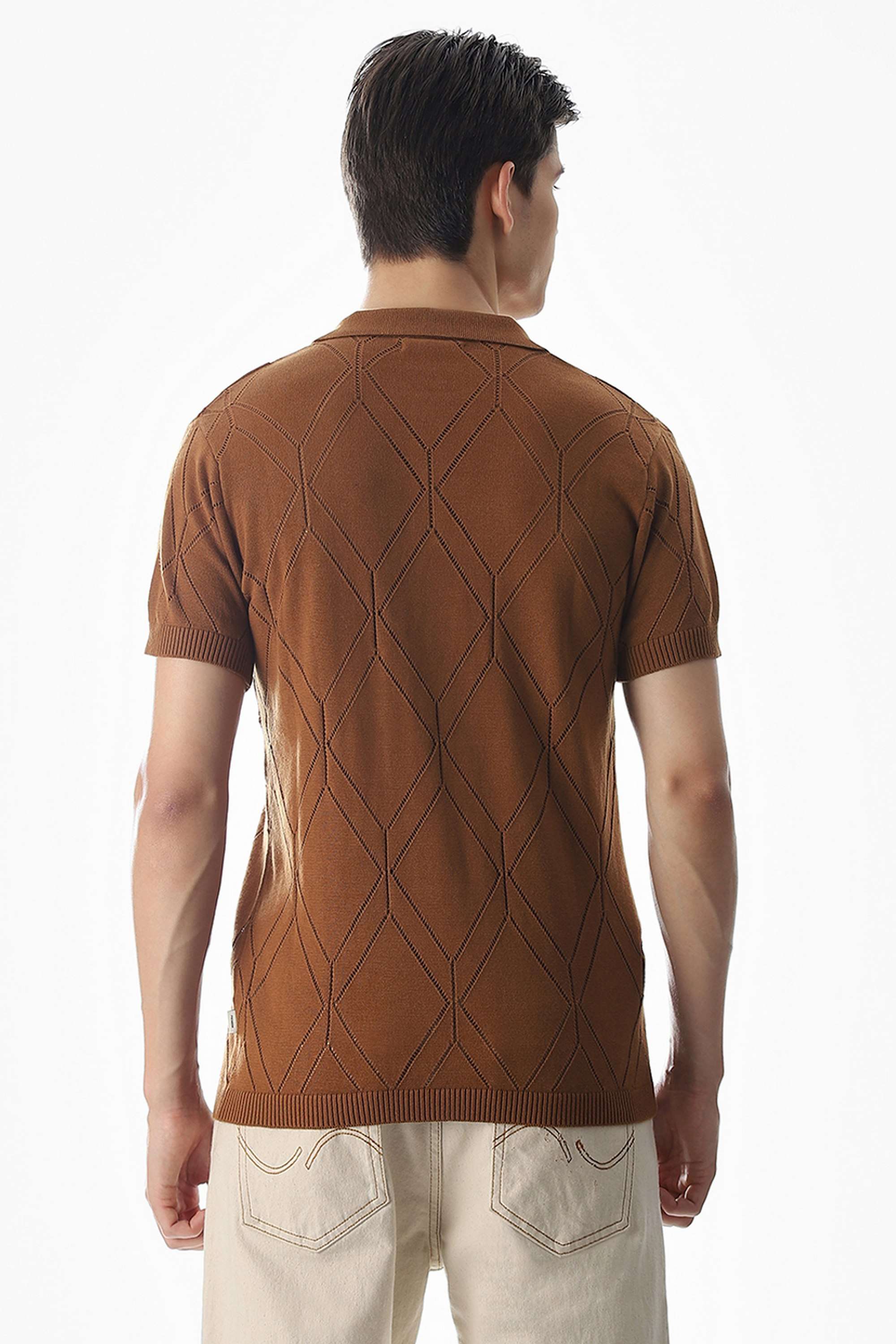 Textured-Cotton-Regular-Fit-Men-Polo-T-Shirt