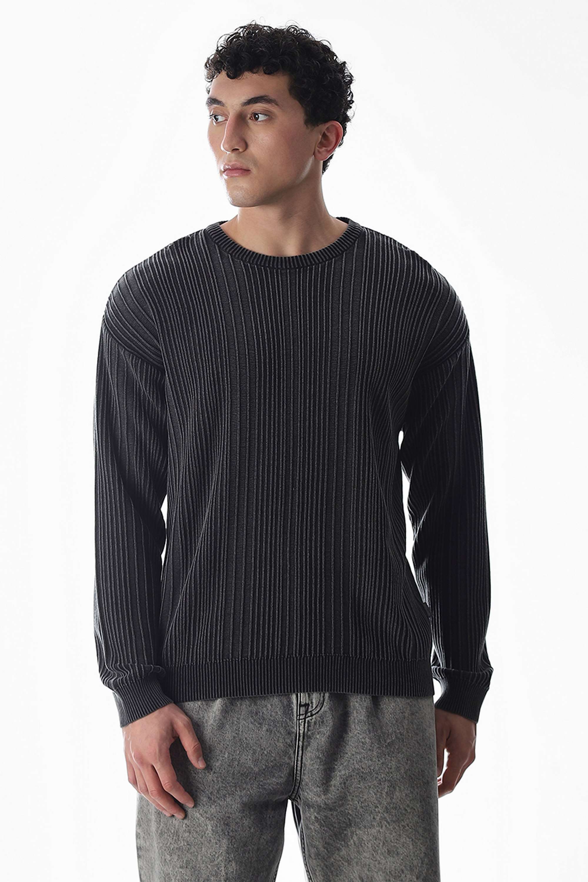 Textured-Cotton-Regular-Fit-Men-T-Shirt