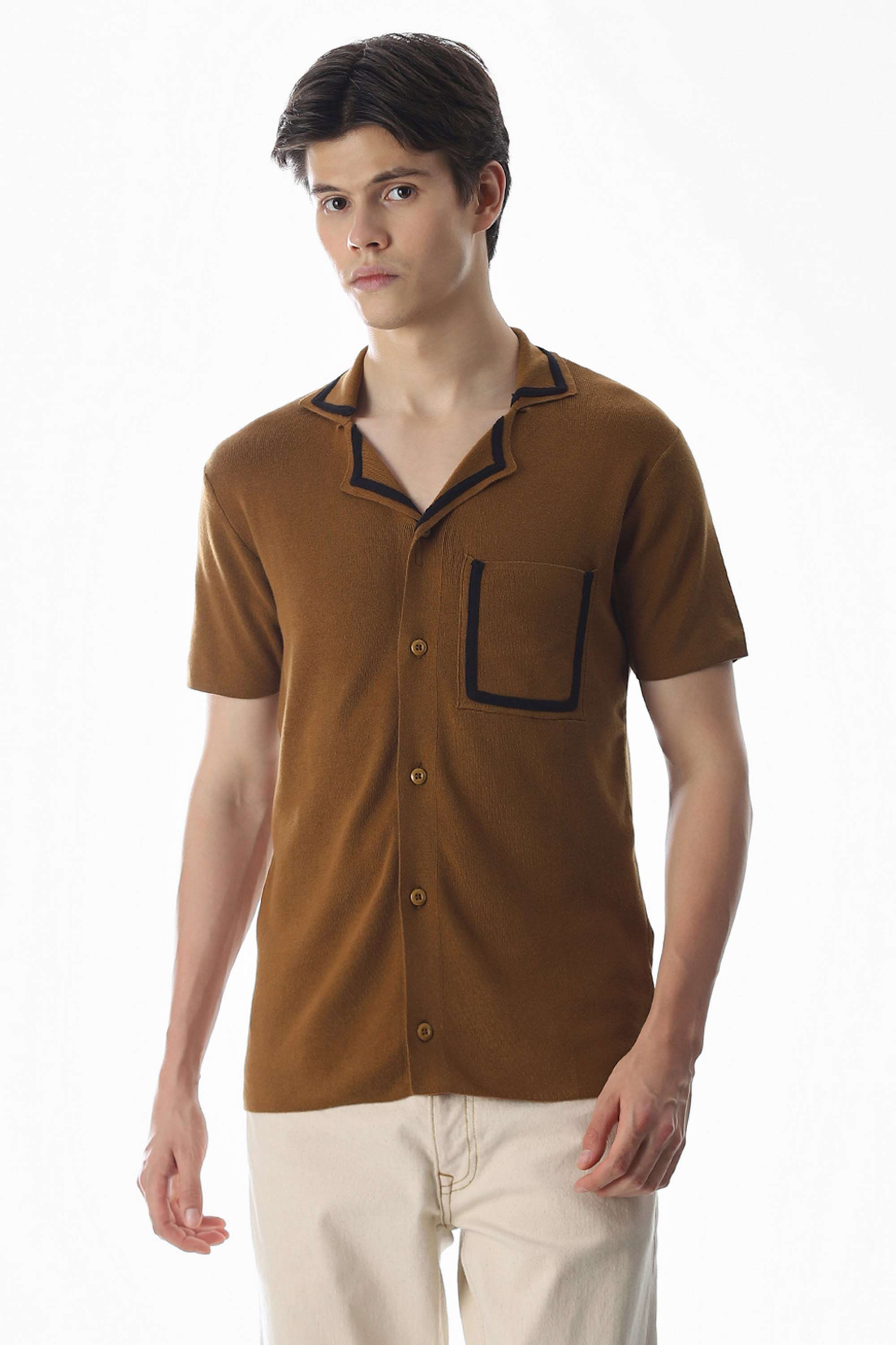 Solid-Cotton-Regular-Fit-Men-T-Shirt