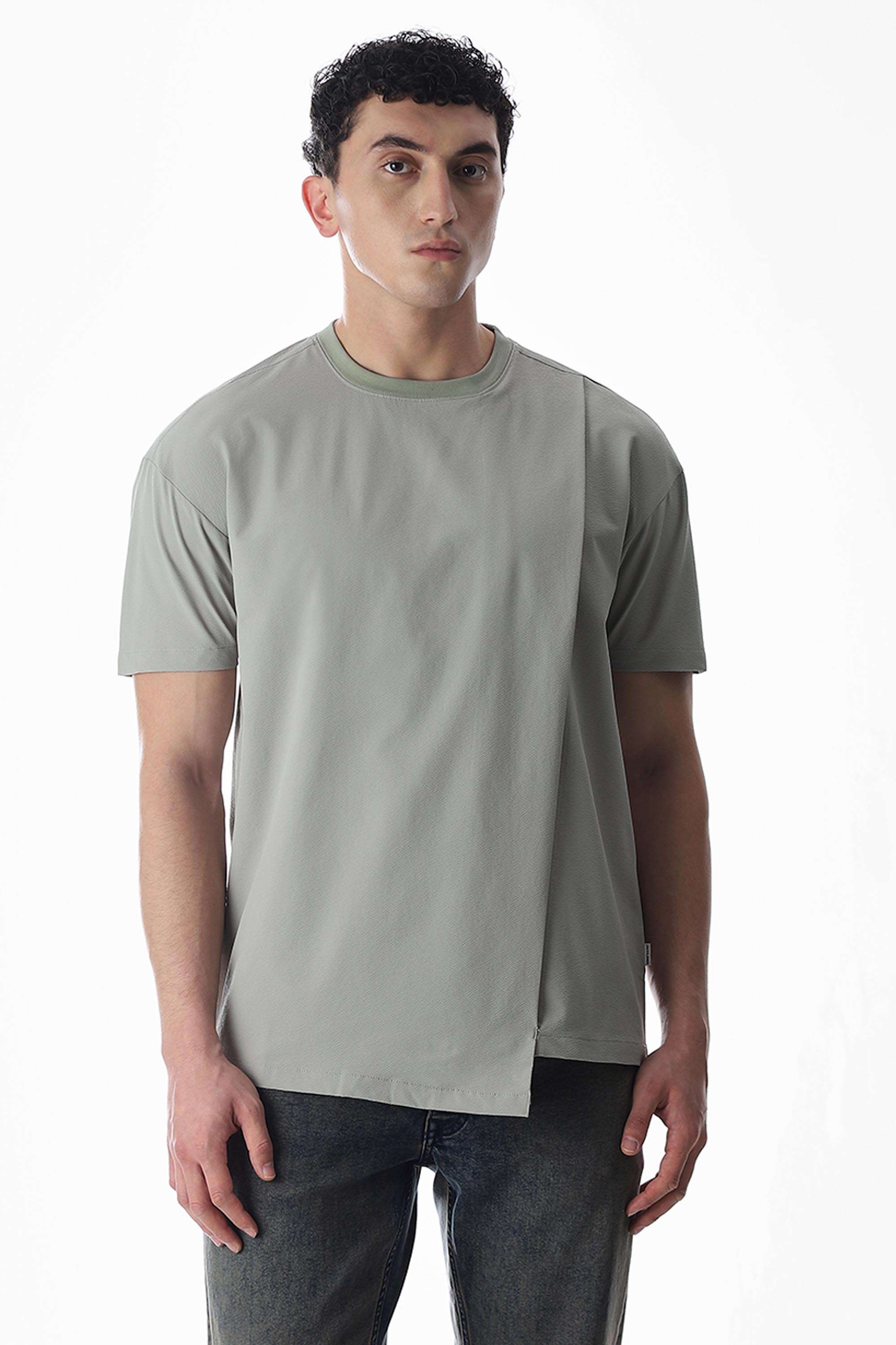 Solid-Polyester-Regular-Fit-Men-T-Shirt