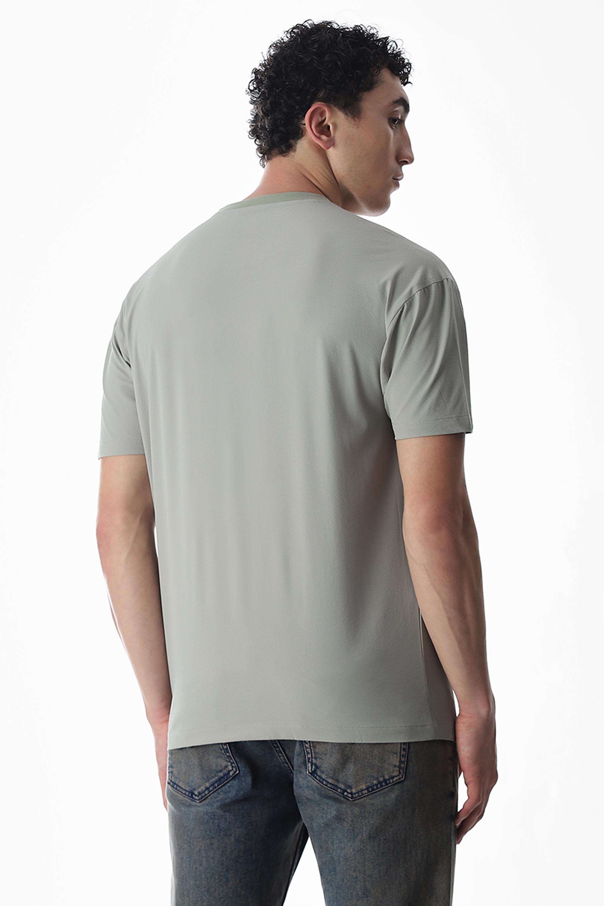 Solid-Polyester-Regular-Fit-Men-T-Shirt