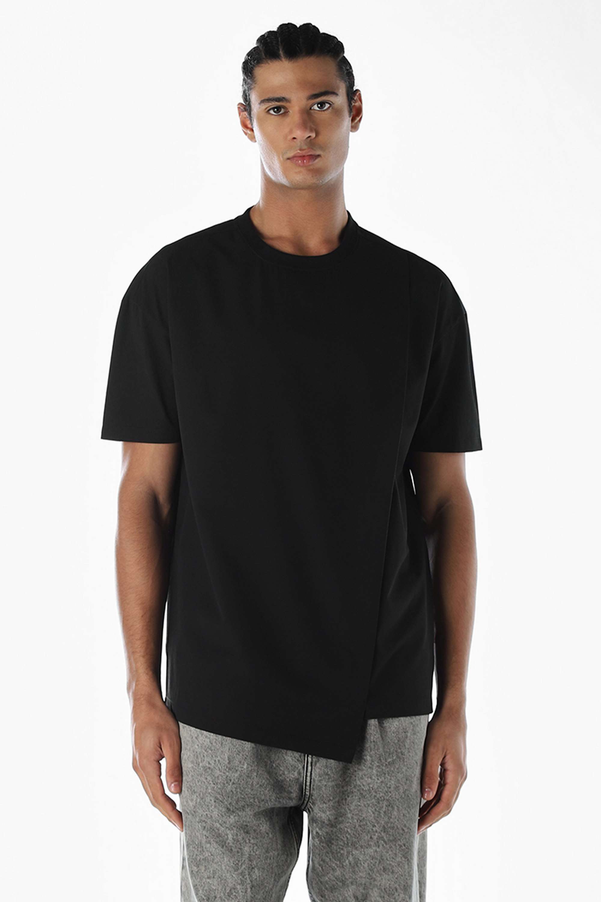 Solid-Polyester-Regular-Fit-Men-T-Shirt
