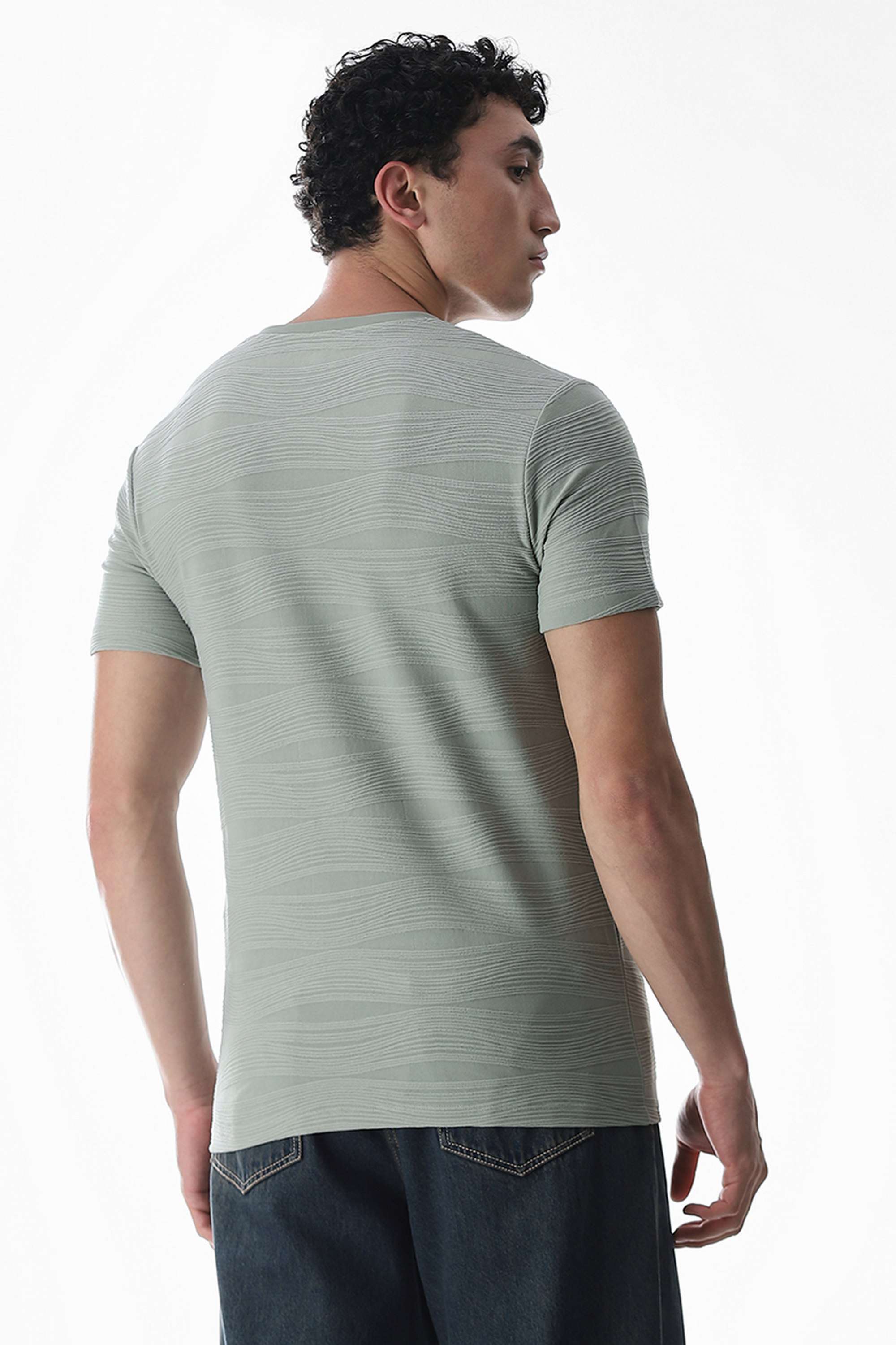 Textured-Polyester-Regular-Fit-Men-s-T-Shirt